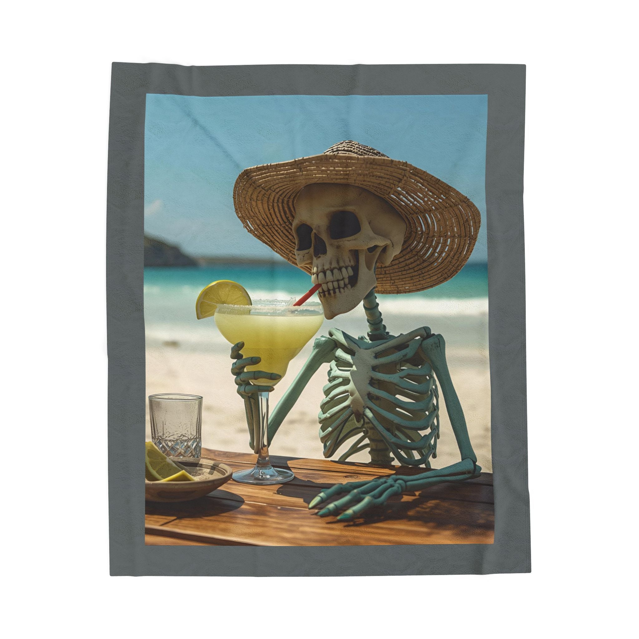 Chillin Skeleton Velveteen Plush Blanket