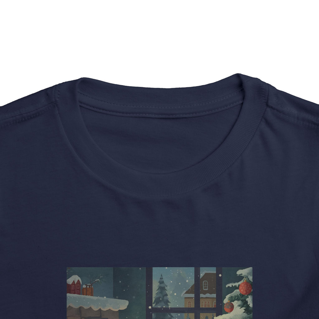 Cute Cat Christmas Festive Toddler Short Sleeve Tee