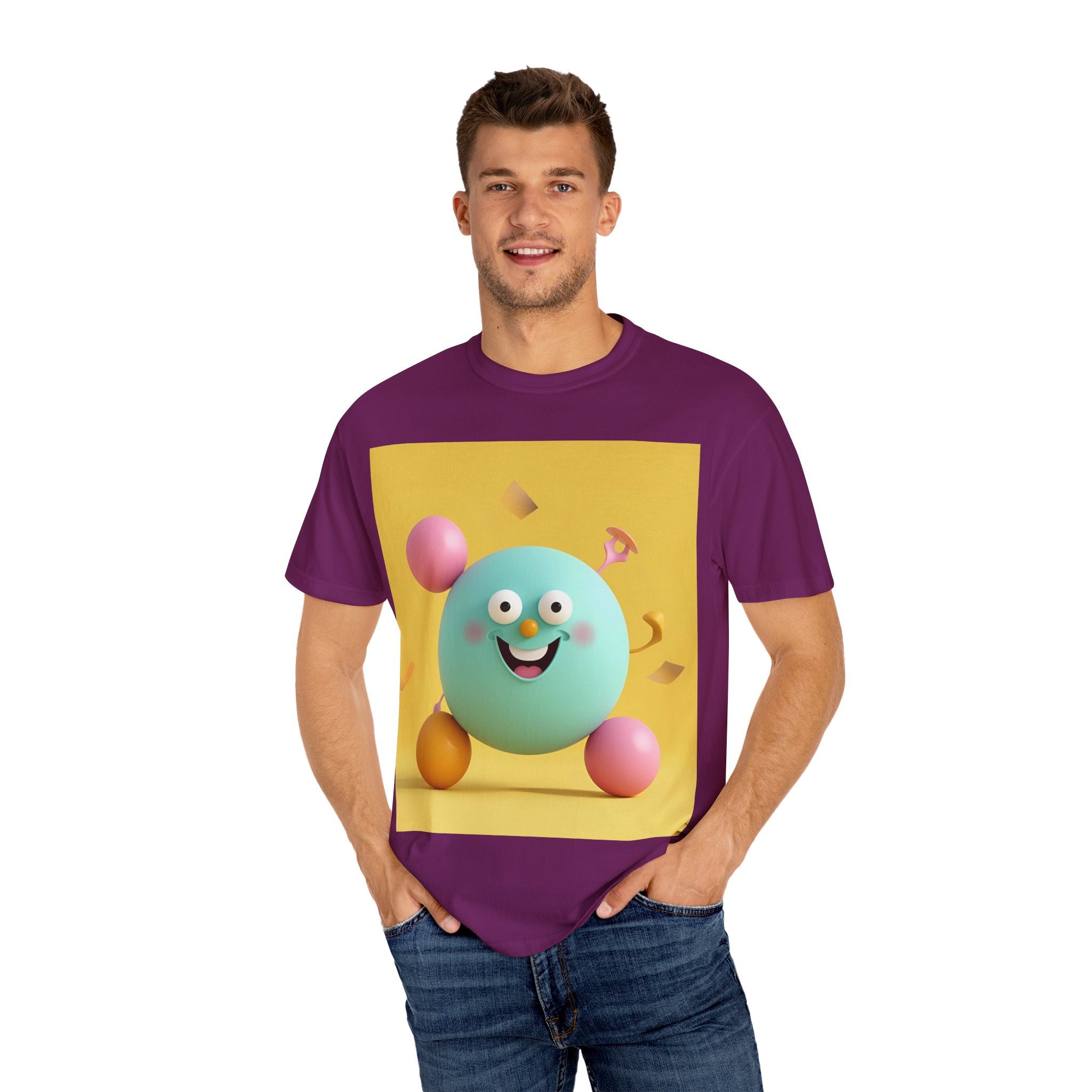 Playful Colorful Cartoon T-Shirt, Fun Graphic Tee, Summer Casual Wear, Gift for Kids and Adults, Birthday Party Outfit, Unique Design