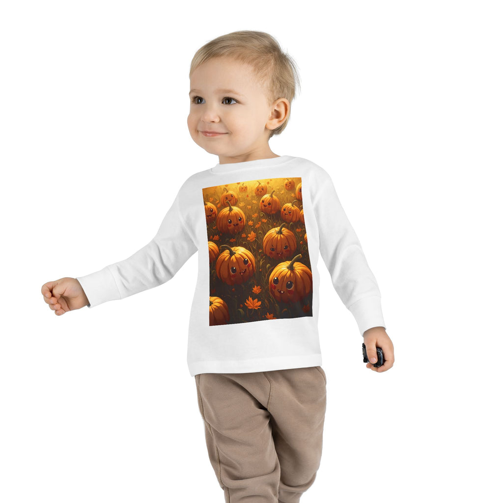 Halloween Pumpkin Toddler Long Sleeve Tee, Cute Fall Shirt, Kids Halloween Costume, Pumpkin Patch, Toddler Gift, Holiday Apparel