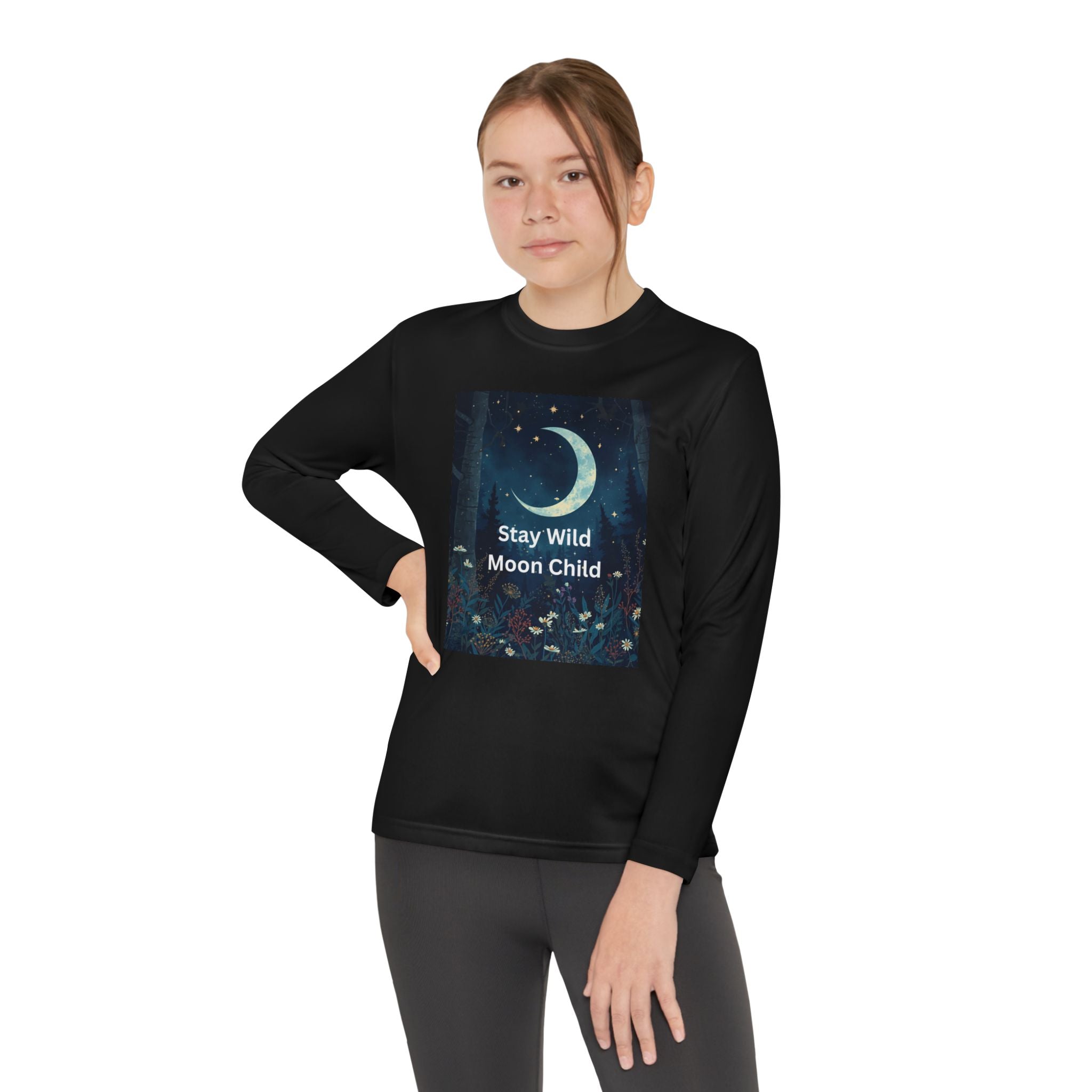 Stay Wild Moon Child Youth Long Sleeve Competitor Tee