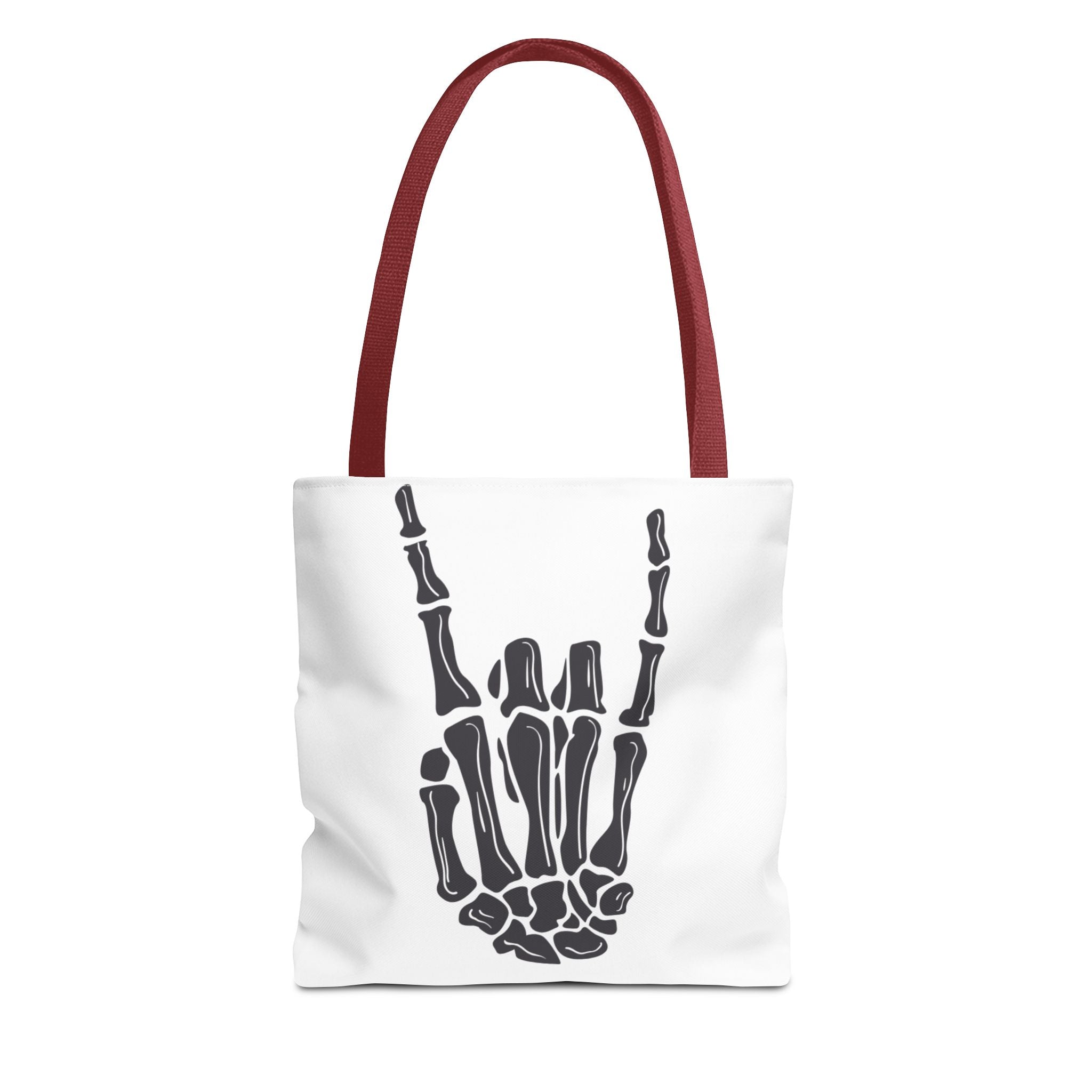 Rock On Skeleton Tote Bag, Goth Tote, Halloween Accessory, Cute Gift for Teens, Festival Bag, Band Merchandise