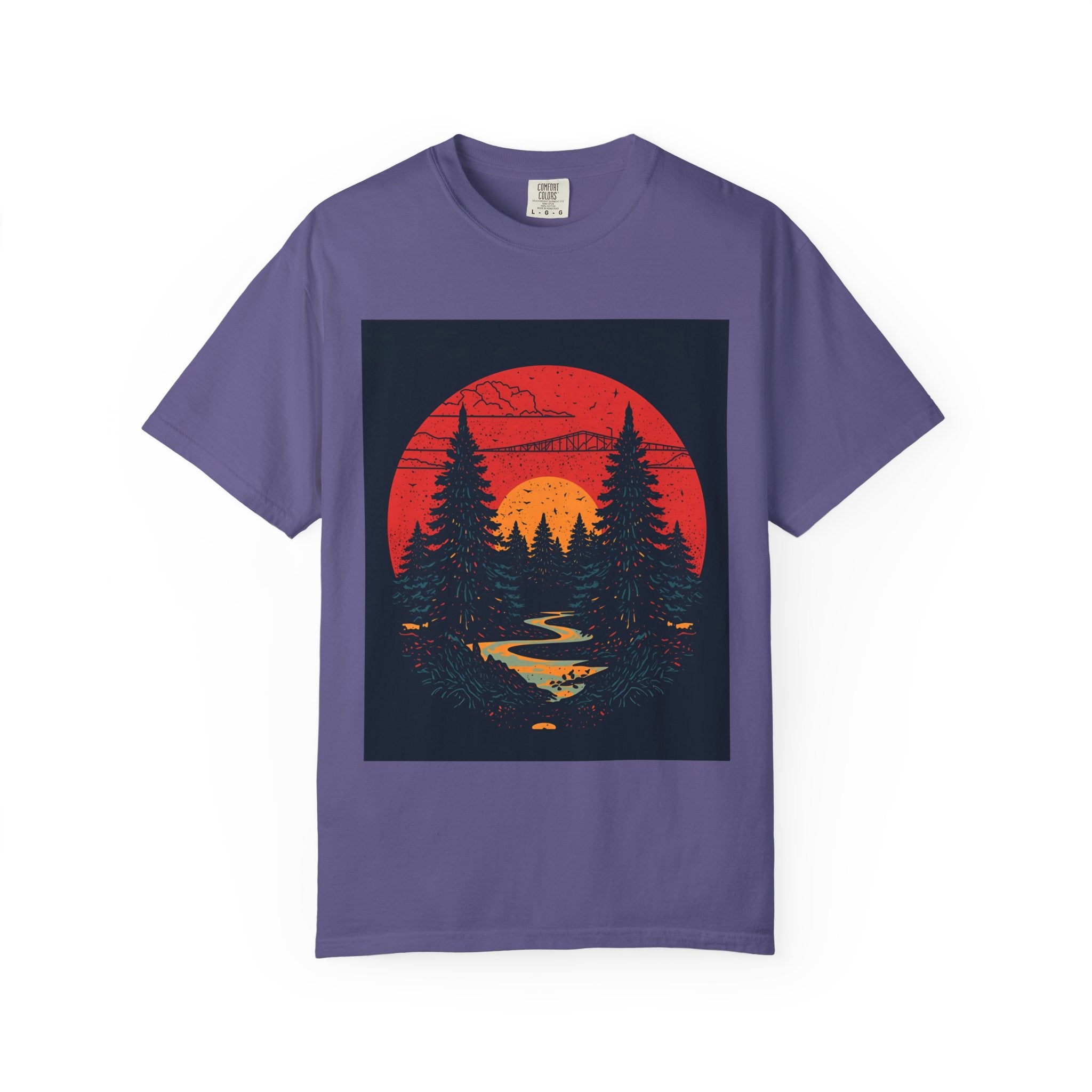 Nature Sunset Unisex T-shirt, Outdoor Adventure Tee, Camping Shirt, Hiking Gear, Mens and Womens Apparel