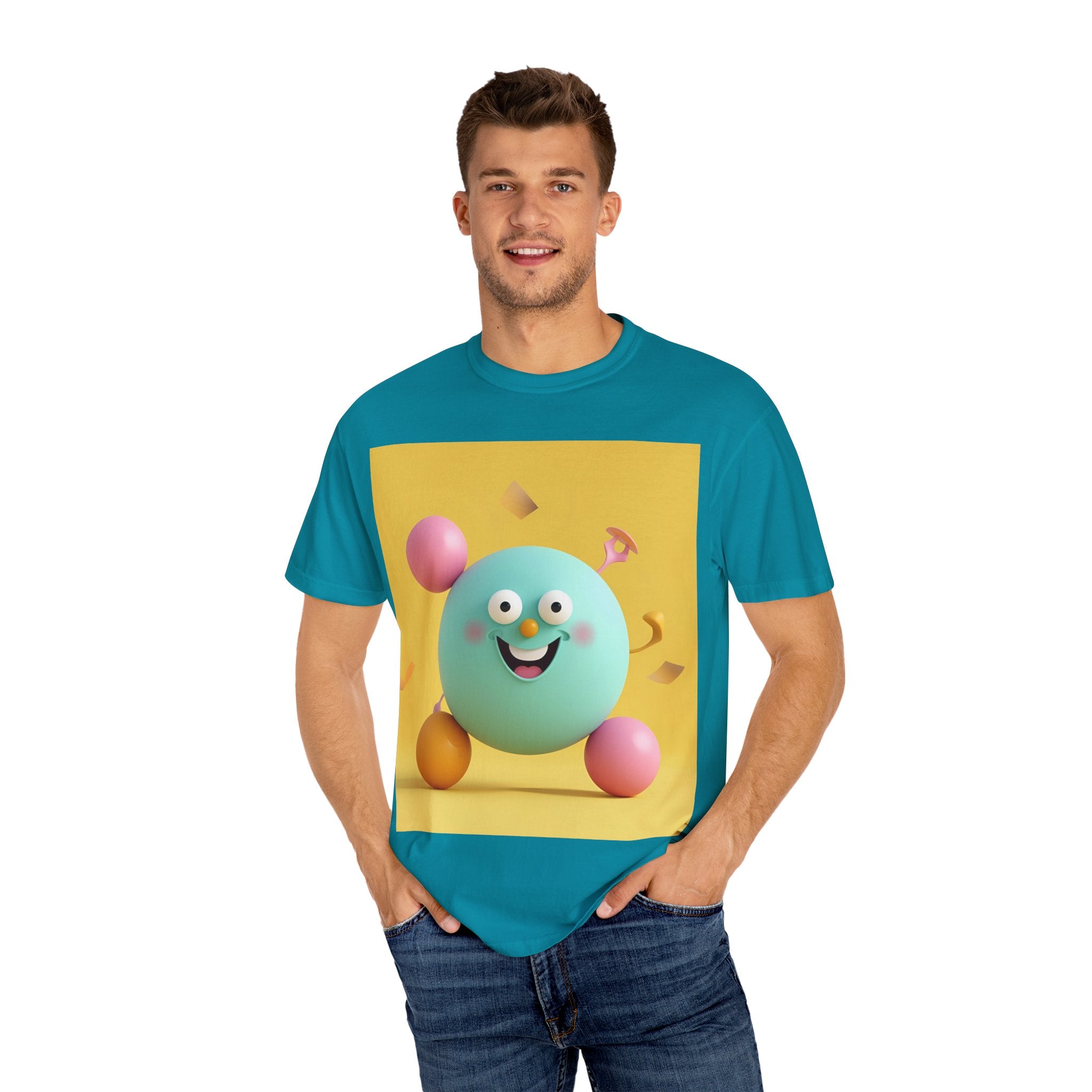 Playful Colorful Cartoon T-Shirt, Fun Graphic Tee, Summer Casual Wear, Gift for Kids and Adults, Birthday Party Outfit, Unique Design
