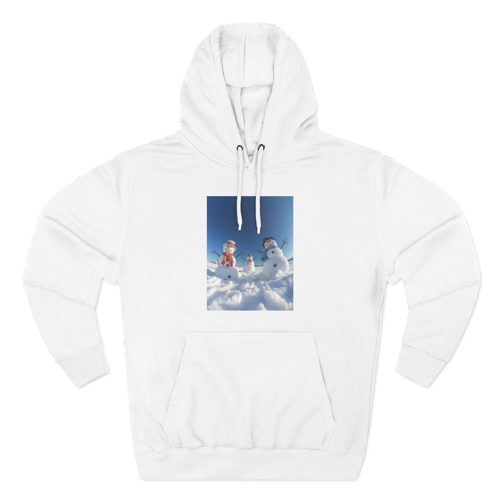Cozy Fleece Hoodie with Fun Snowmen Design, Winter Wear, Gift for Christmas, Birthday Present, Casual Outfit, Hoodie for Snow Lovers