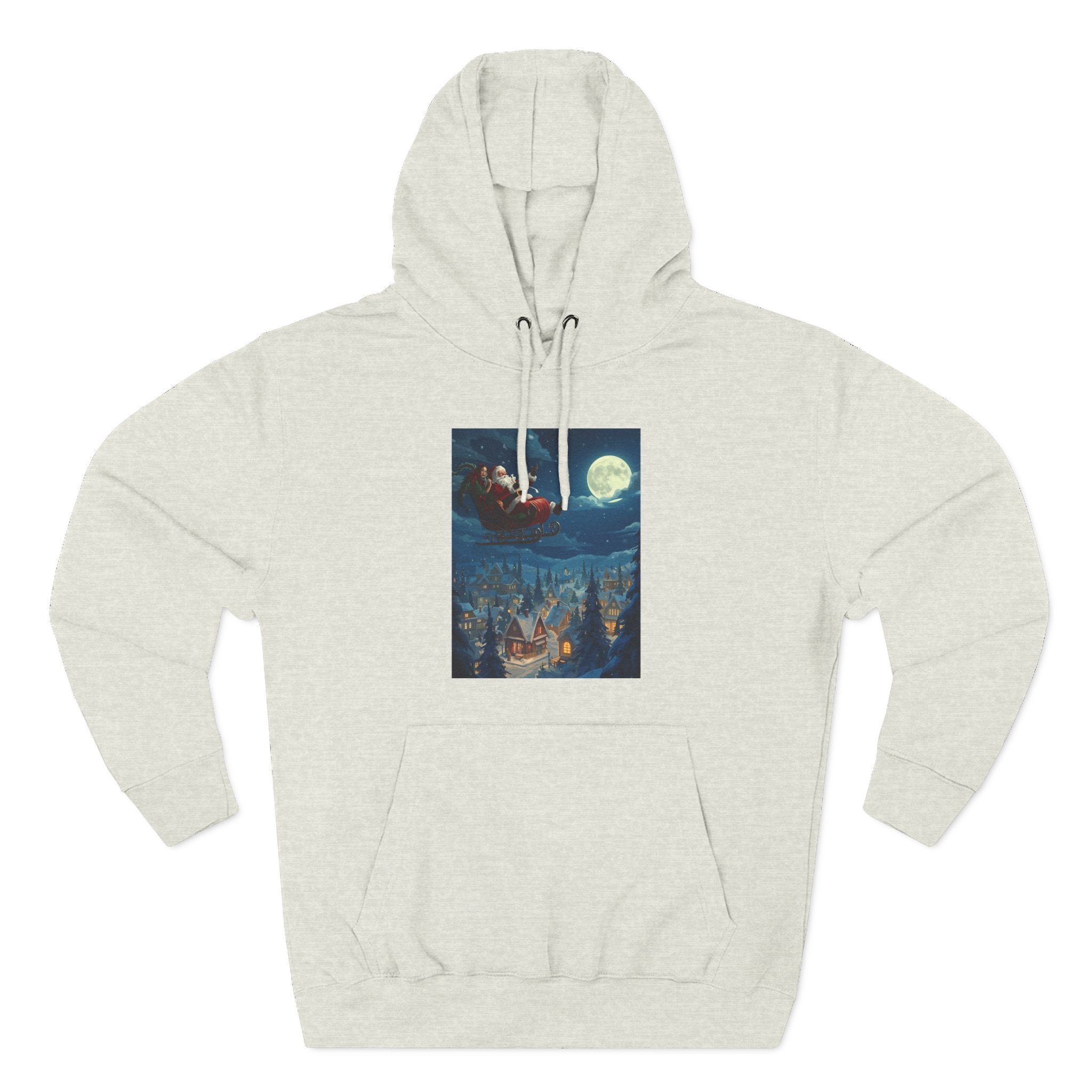 Christmas Santa Sleigh Three-Panel Fleece Hoodie
