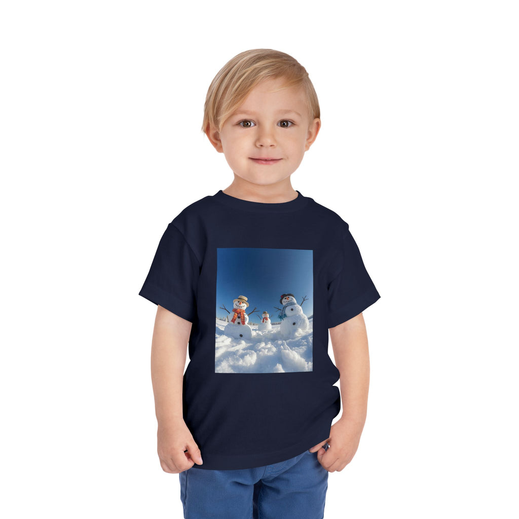 Festive Christmas Snowman Family Toddler Short Sleeve Tee