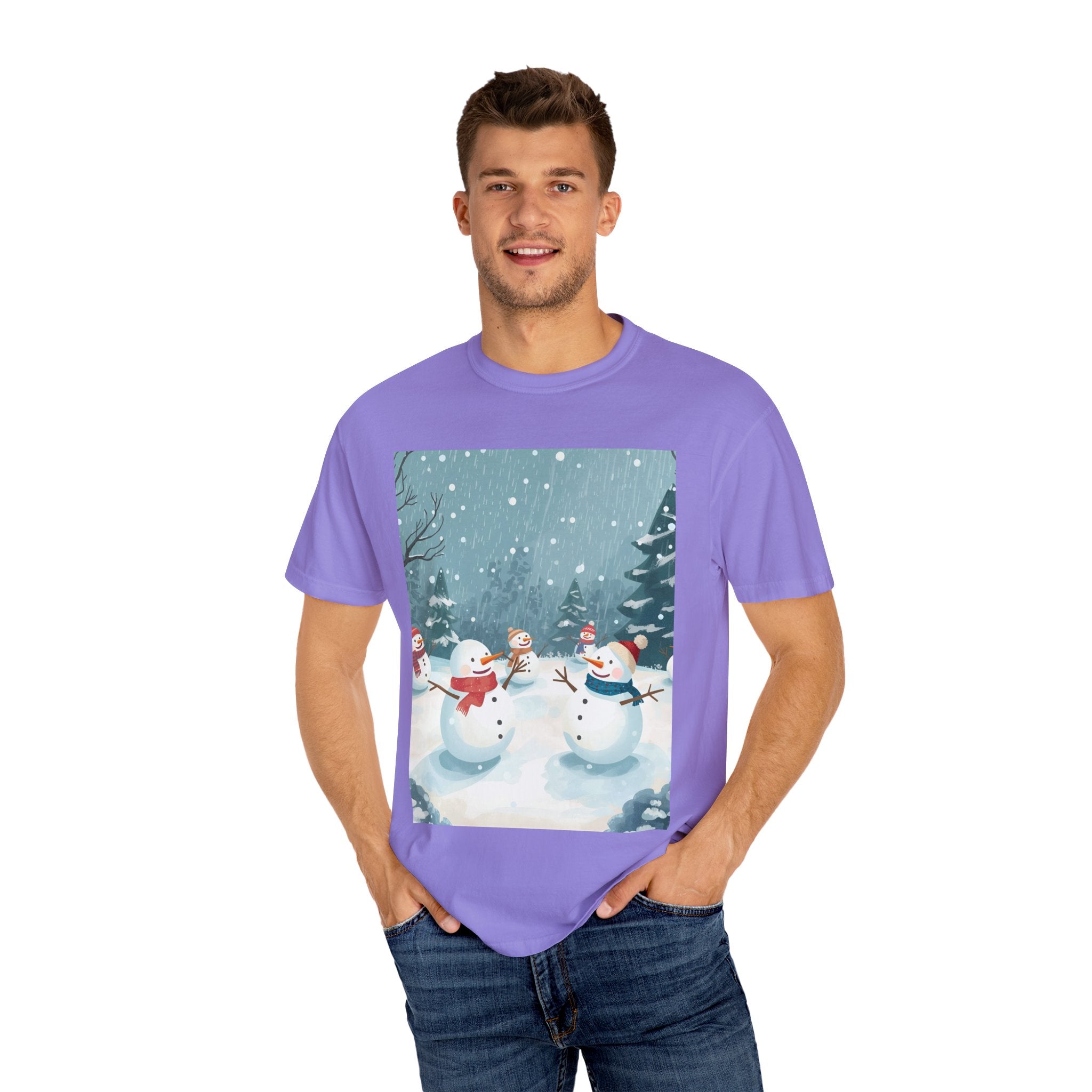 Festive Christmas Winter Wonderland Snowman T-shirt | Holiday Tee, Christmas Apparel, Gift for Him/Her, Graphic Shirt, Seasonal Fashion