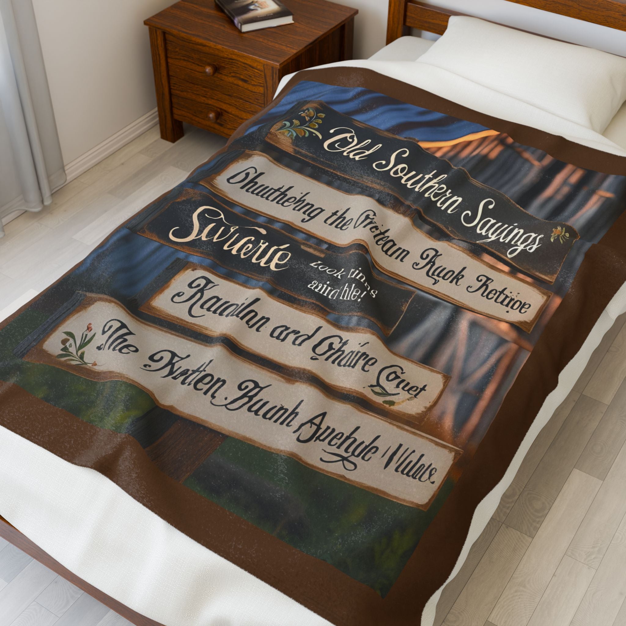 Cute Old Southern Saying Velveteen Plush Blanket