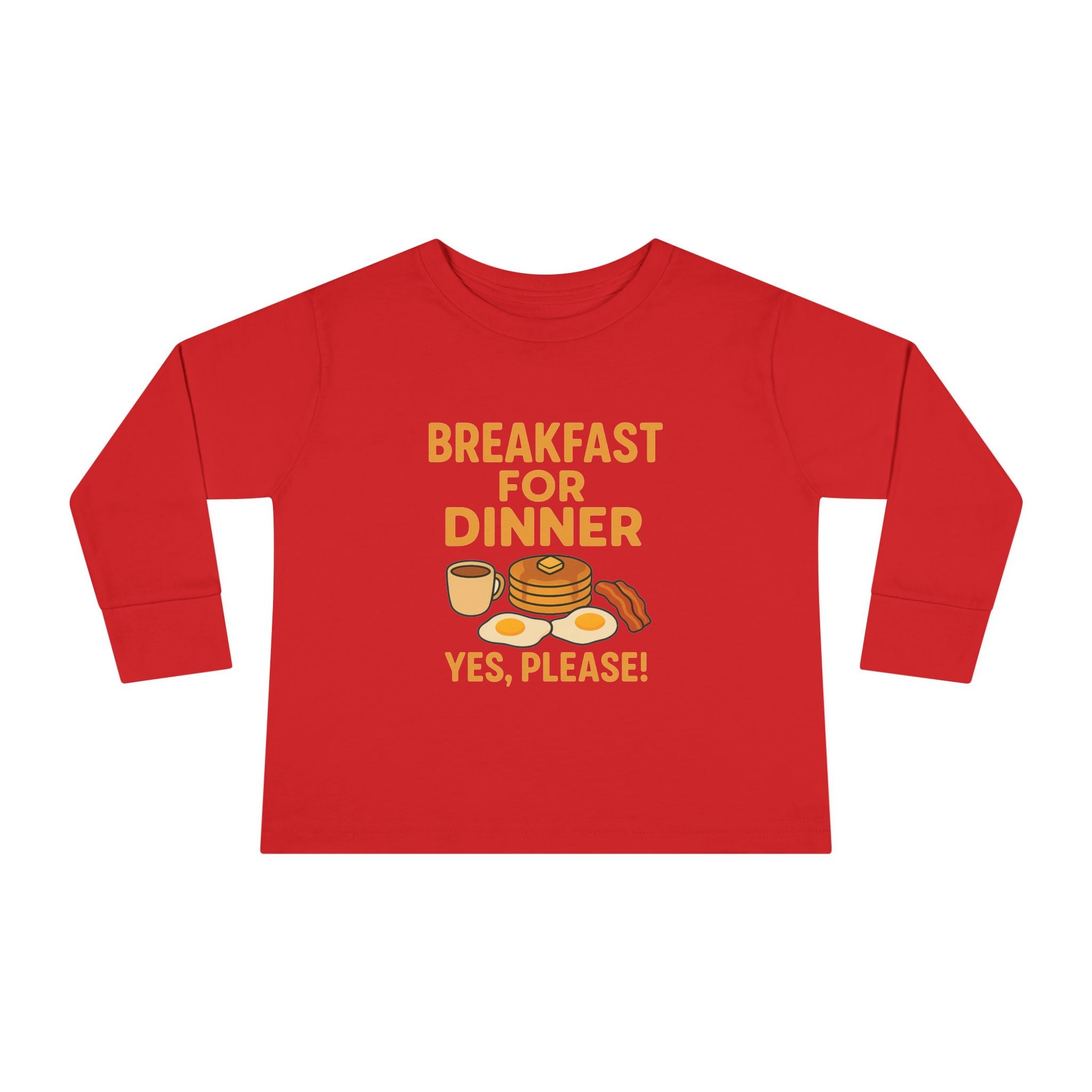 Breakfast For Dinner Toddler Long Sleeve Tee