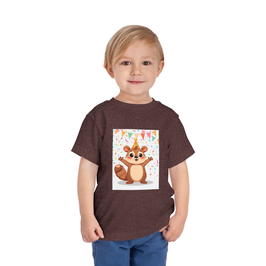 Party Animal With Squirl Toddler Short Sleeve Tee