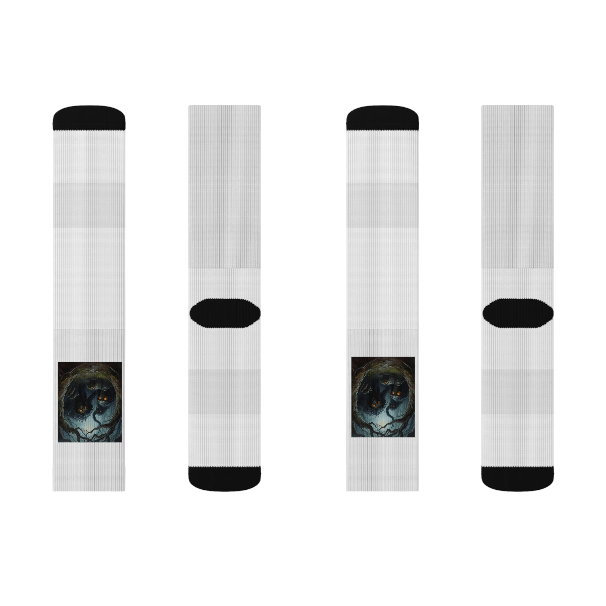 Spooky Forest Creatures Sublimation Socks