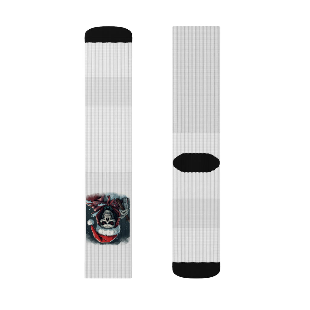 Spooky Skeleton Christmas Santa Sublimation Socks
