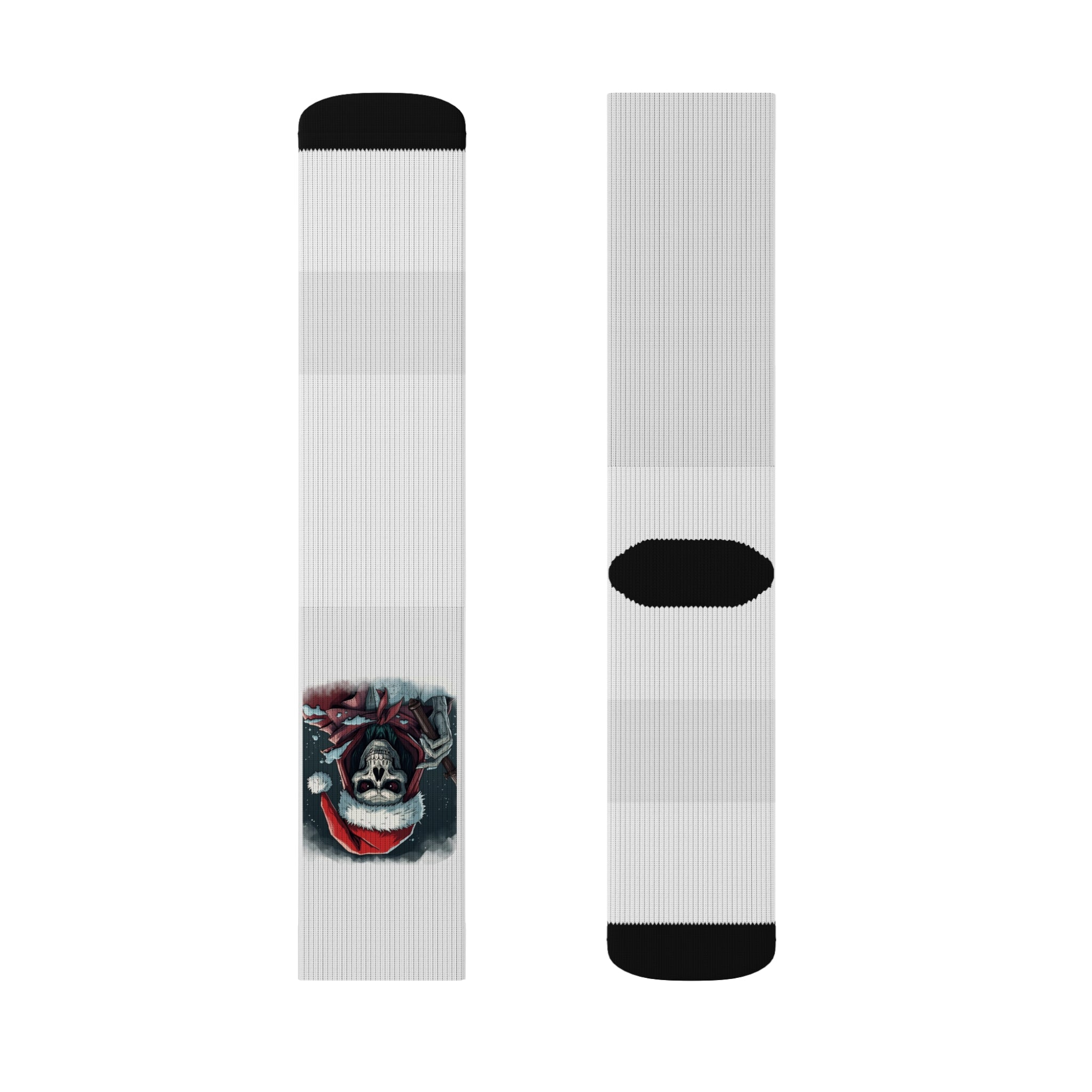 Spooky Skeleton Christmas Santa Sublimation Socks