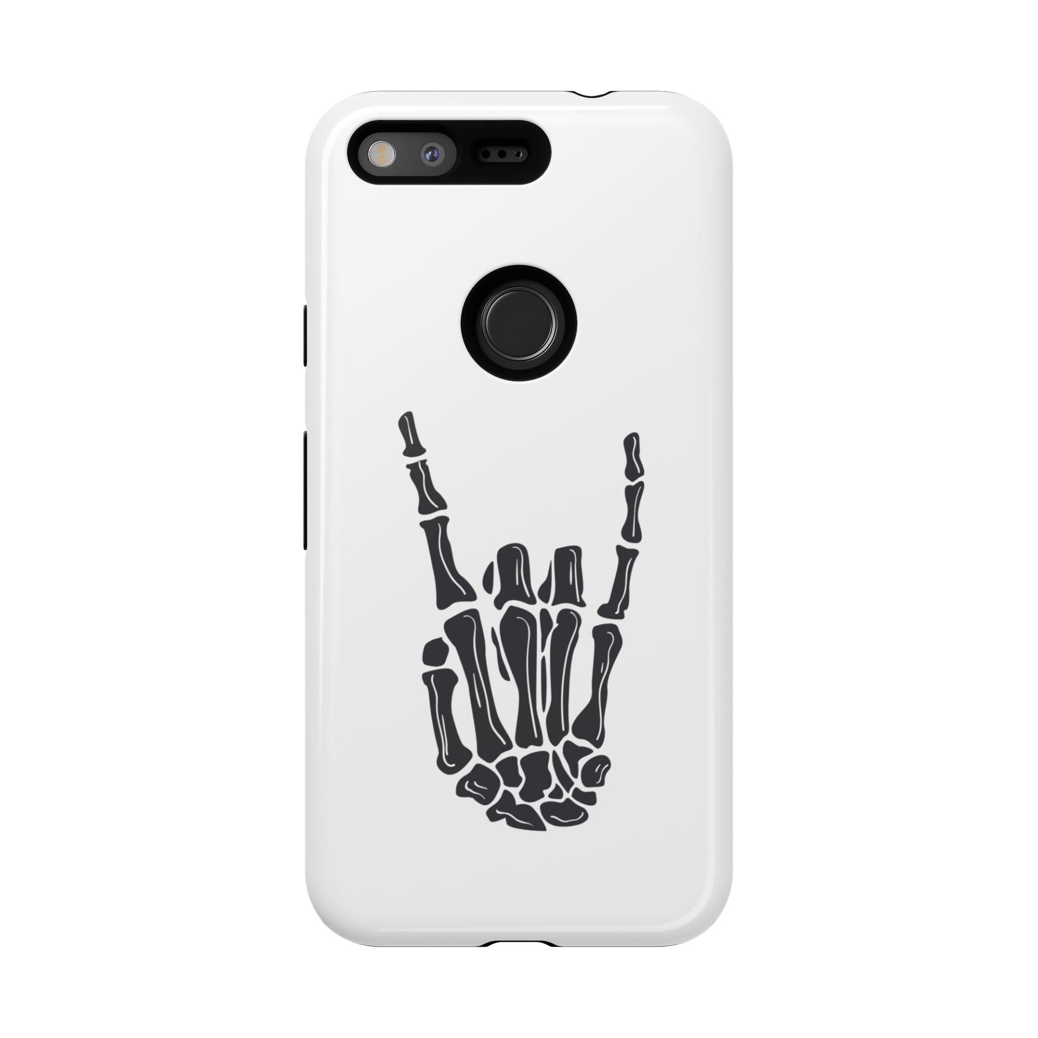 Rock On Skeleton Phone Case, Edgy Phone Cover, Tough Cases for Music Lovers, Halloween Accessories, Gifts for Him