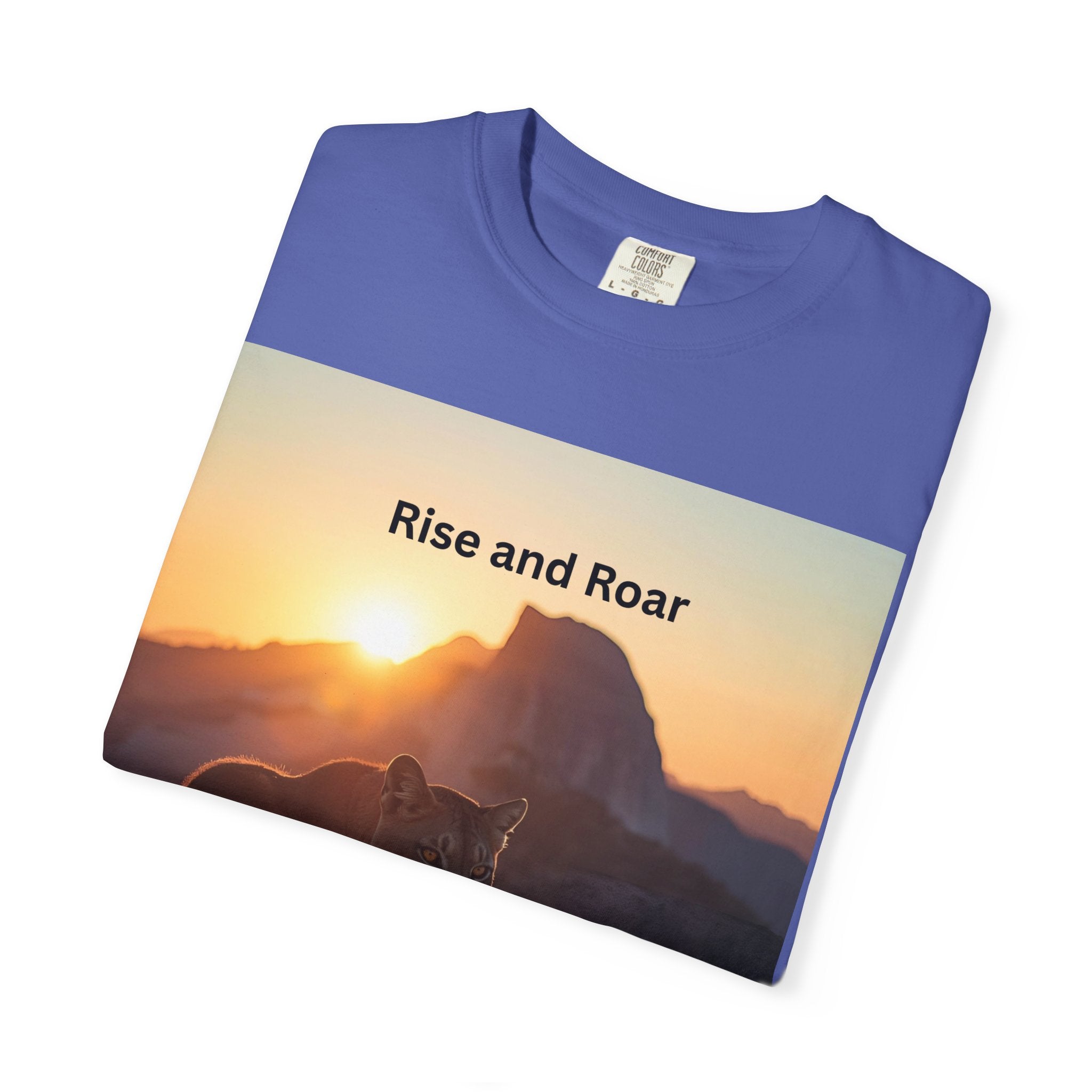 Unisex Nature-Inspired T-Shirt | "Rise and Roar" Graphic Tee, Outdoor Apparel, Gift for Adventurers, Wilderness Lovers, Motivational Shirt