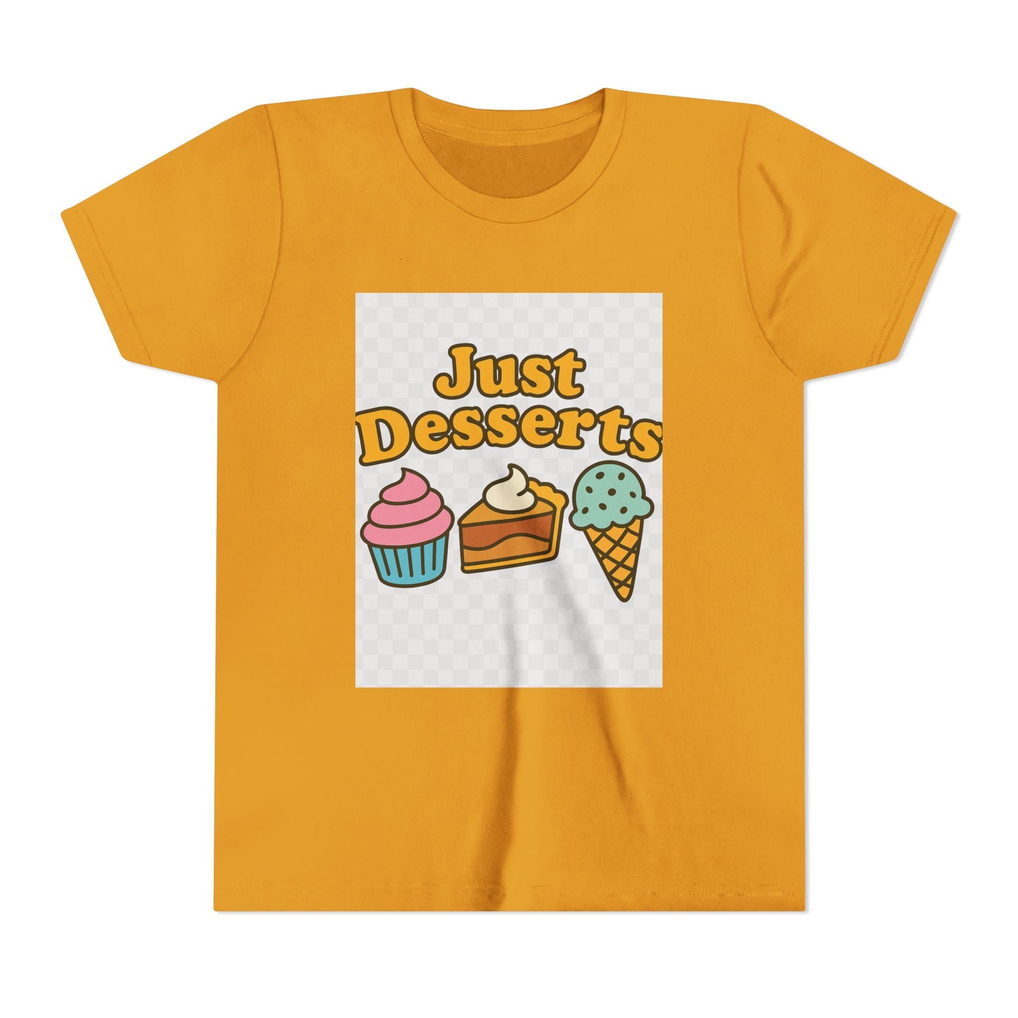 Youth Short Sleeve Tee - Just Desserts Ice Cream and Cupcake Graphic T-Shirt