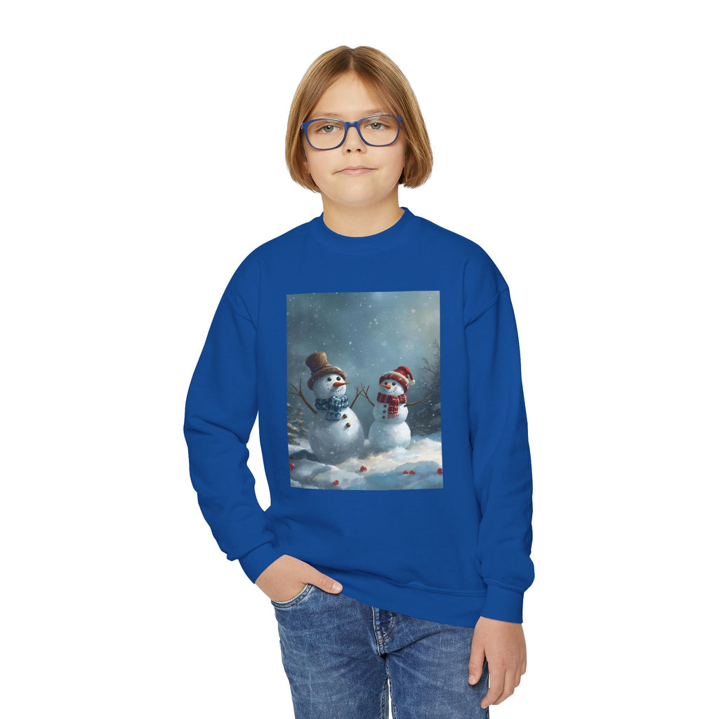 Christmas Snowman Family Youth Crewneck Sweatshirt