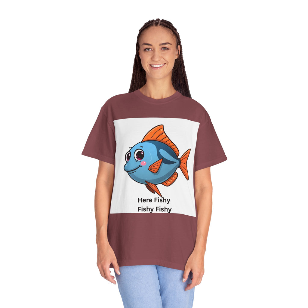 Here Fishy Fishy Fishy Unisex Garment-Dyed T-shirt