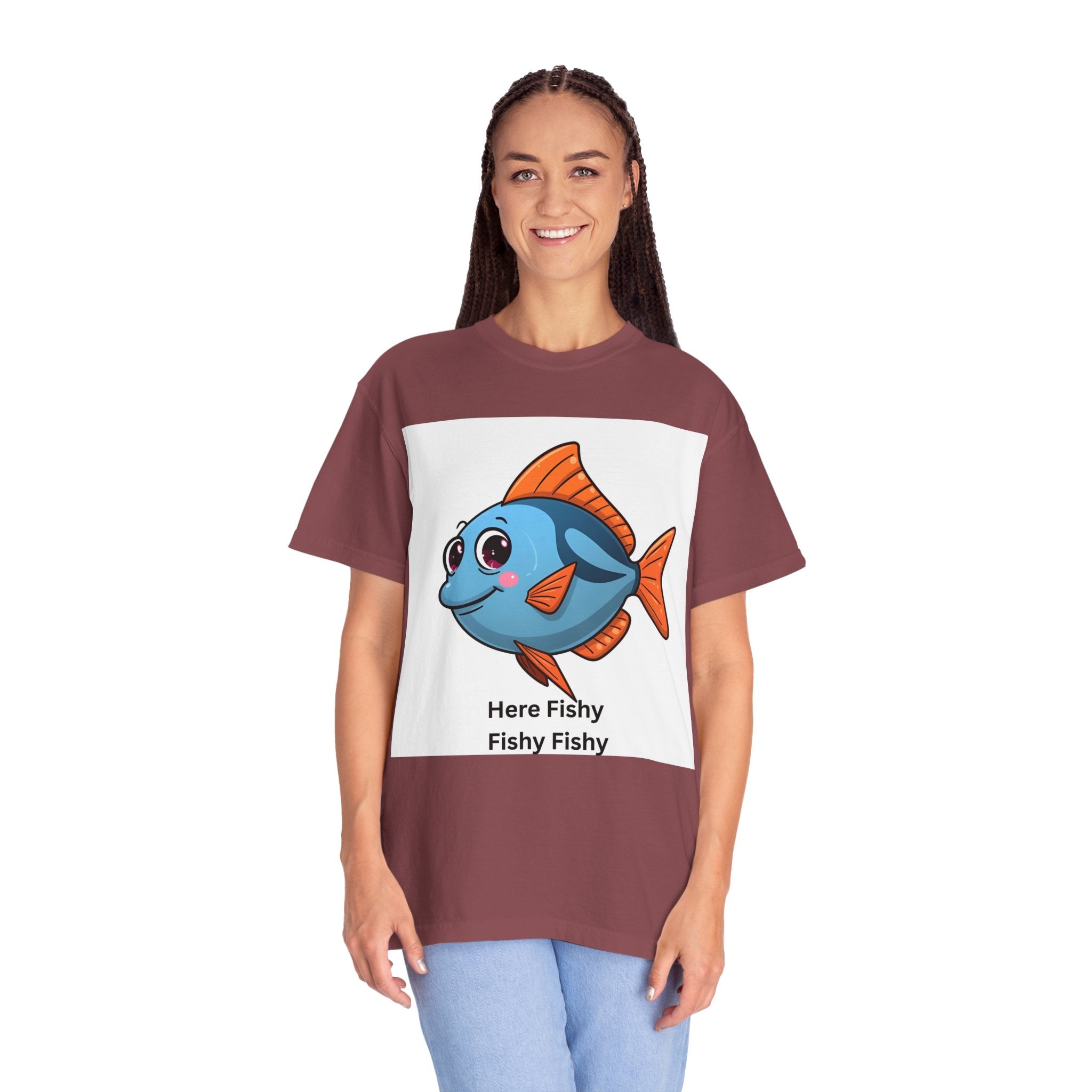 Here Fishy Fishy Fishy Unisex Garment-Dyed T-shirt