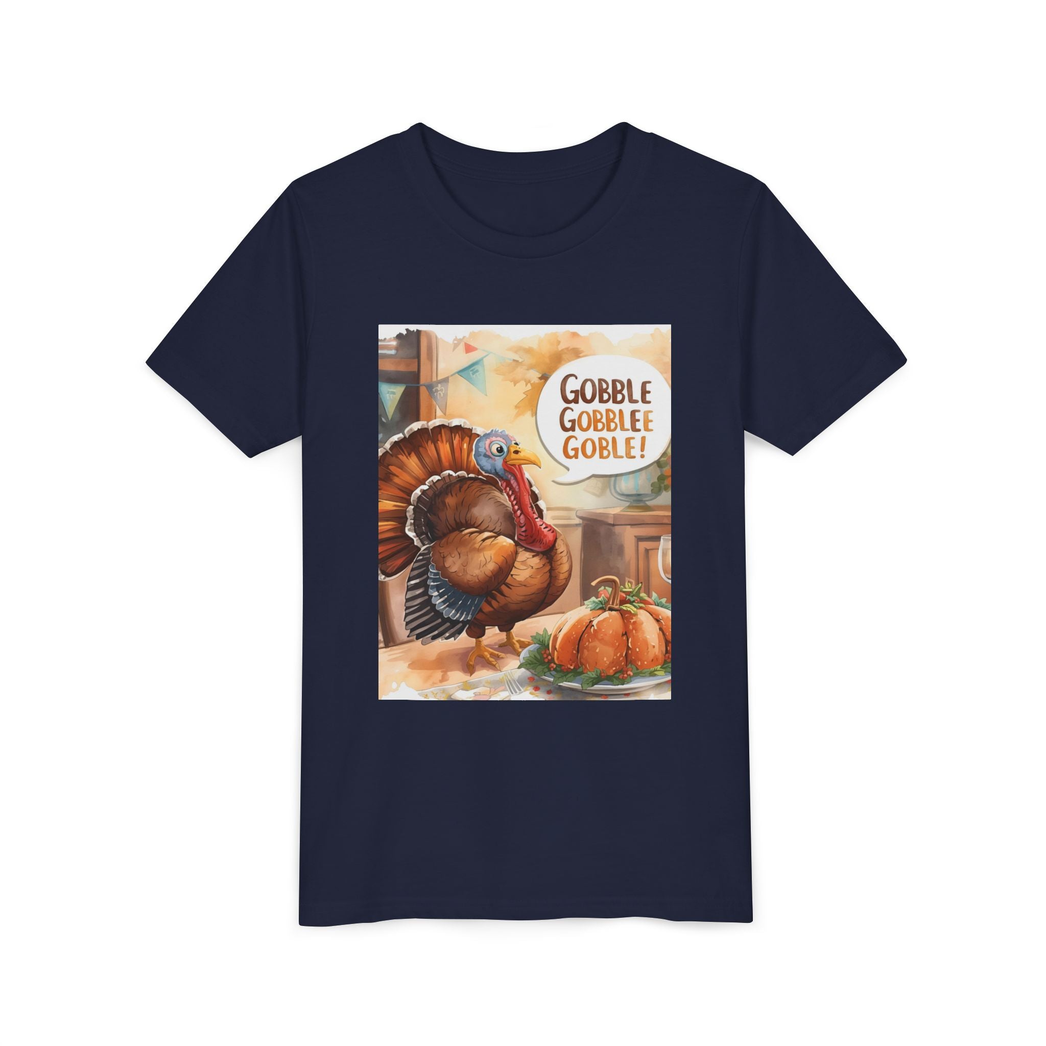 Thanksgiving Turkey Youth Tee, Gobble Gobble Shirt, Kids Thanksgiving Apparel, Fall Celebration Tee, Funny Turkey Shirt
