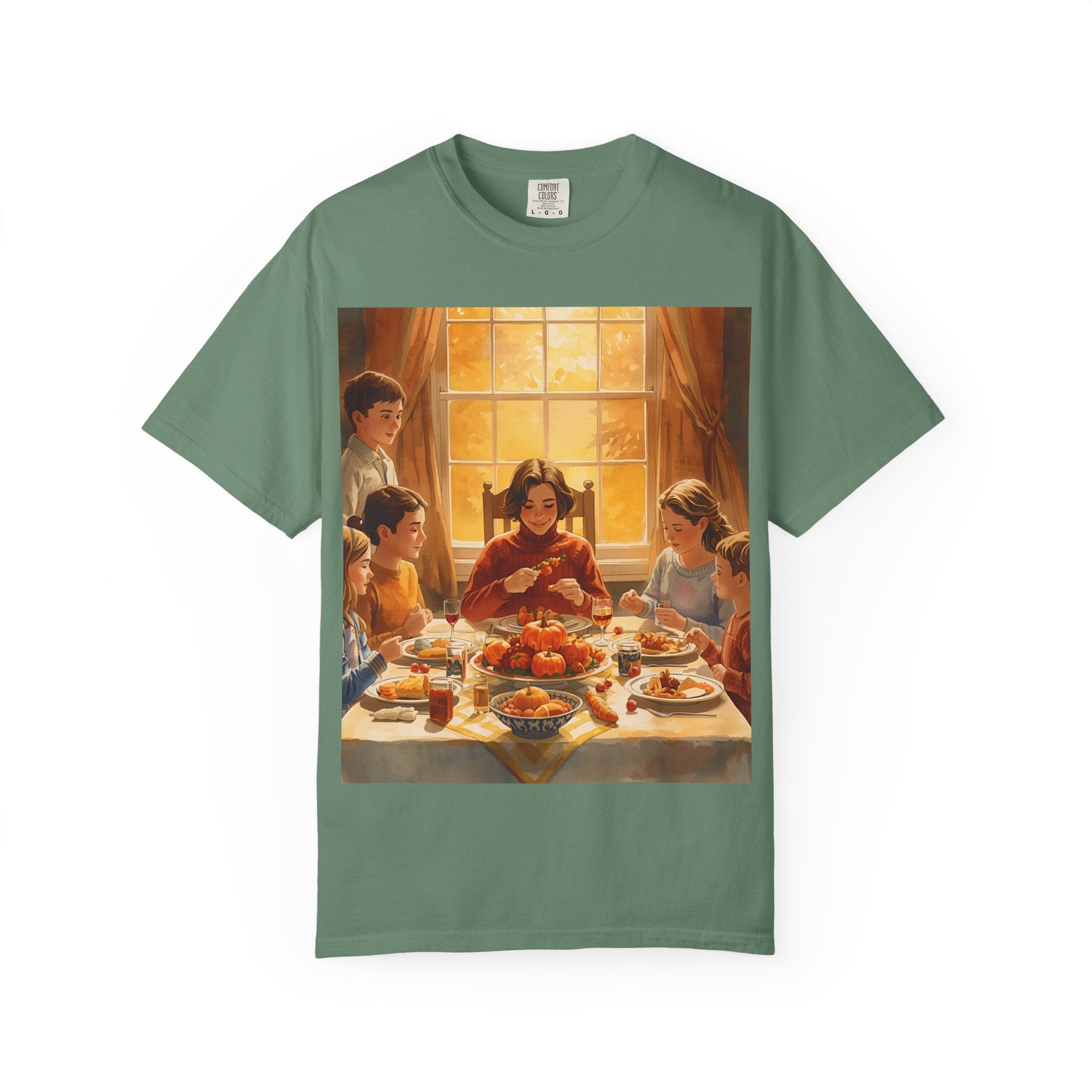 Thankful Family Dinner T-shirt, Unisex Tee, Fall Apparel, Cozy Top, Gift for Thanksgiving Lovers, Family Gathering Shirt
