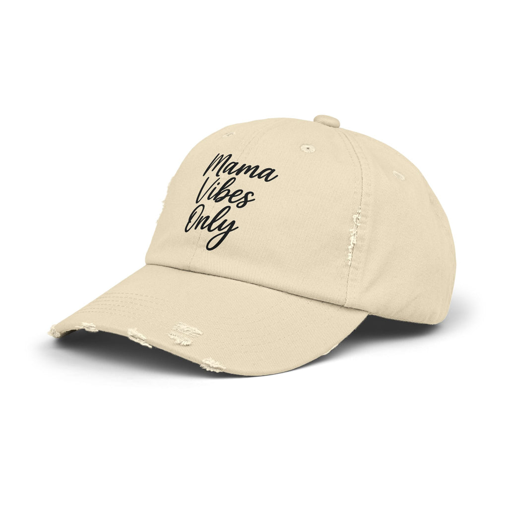 Mama Mode Mama Vibes Only Distressed Cap — Casual Mom Hat, Gift for New Moms & Mother's Day
