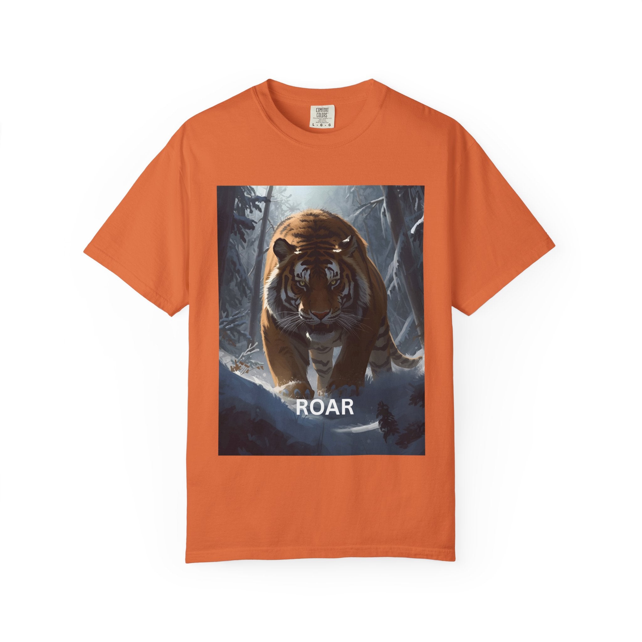 Tiger Roar Snow Unisex T-Shirt, Animal Lover Gift, Wildlife Tee, Casual Wear, Adventure Shirt, Nature Inspired Apparel