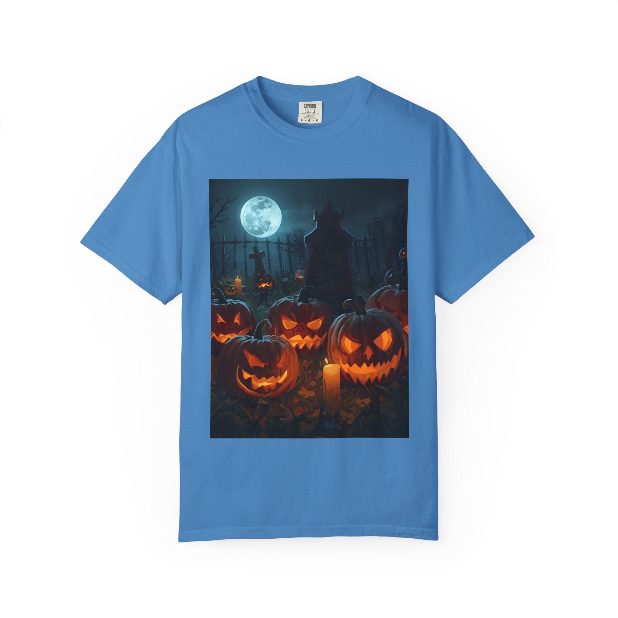 Scary Halloween Pumpkin Unisex Garment-Dyed T-shirt