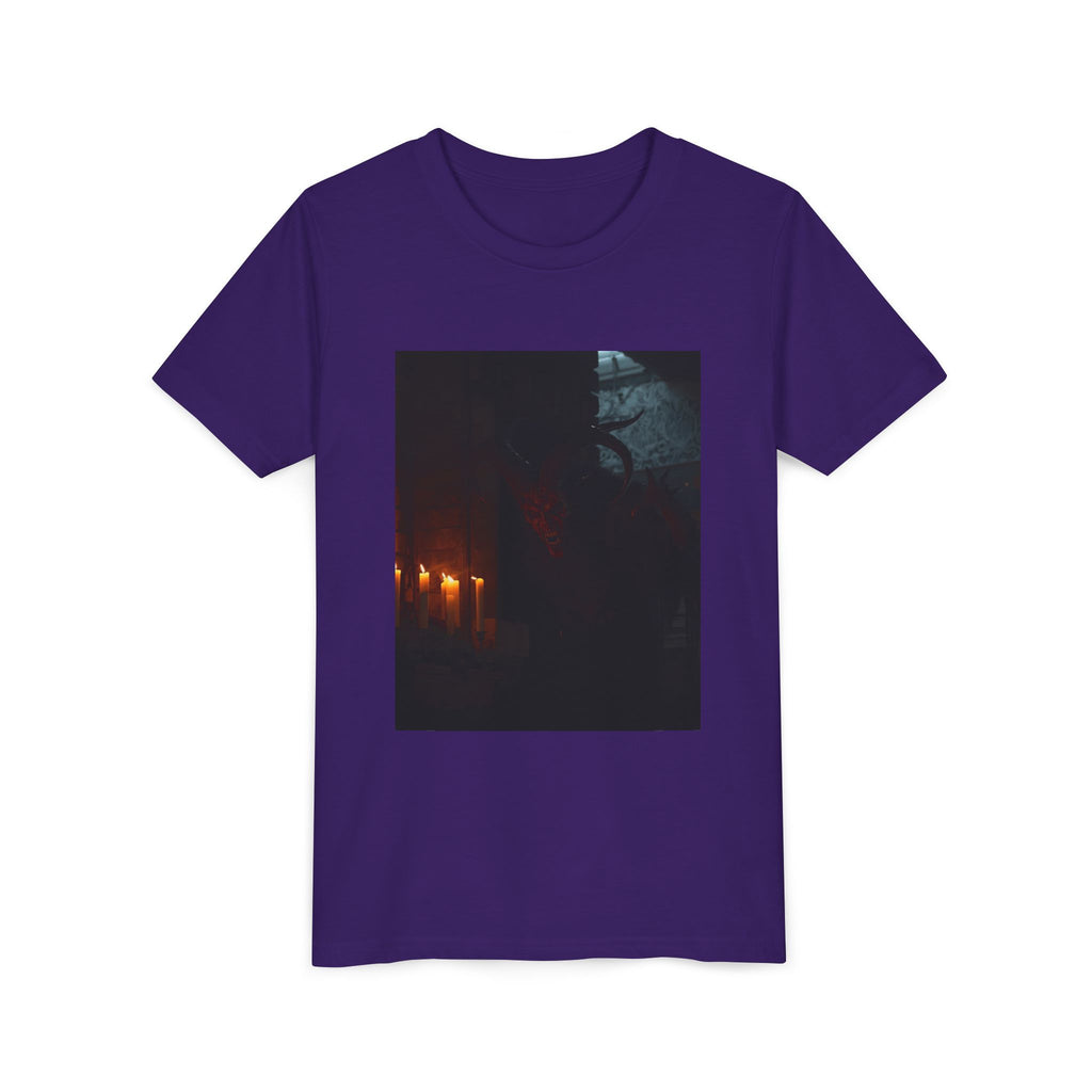 Spooky Halloween Pumpkin Shadow Youth Short Sleeve Tee