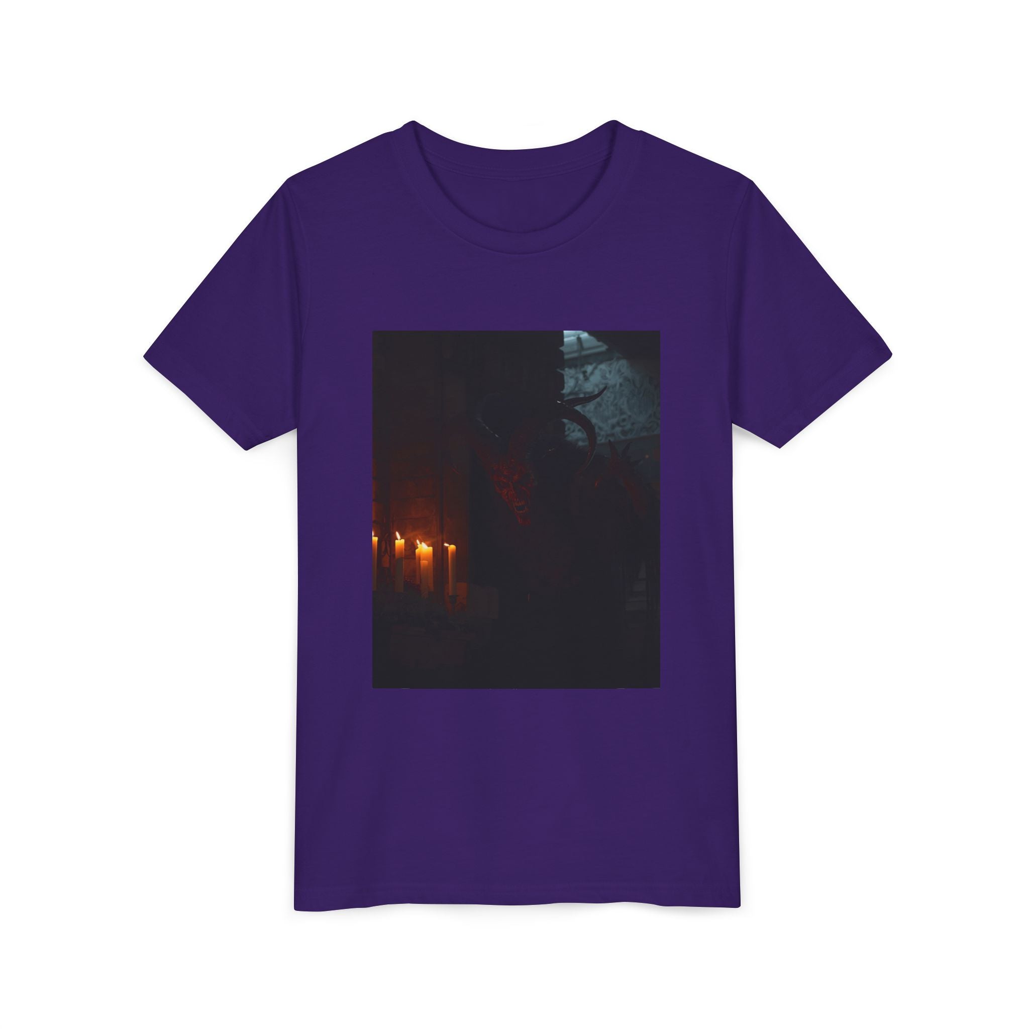 Spooky Halloween Pumpkin Shadow Youth Short Sleeve Tee