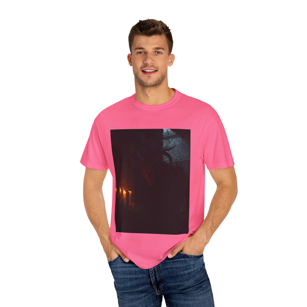 Spooky Halloween Pumpkin Shadow Unisex Garment-Dyed T-shirt