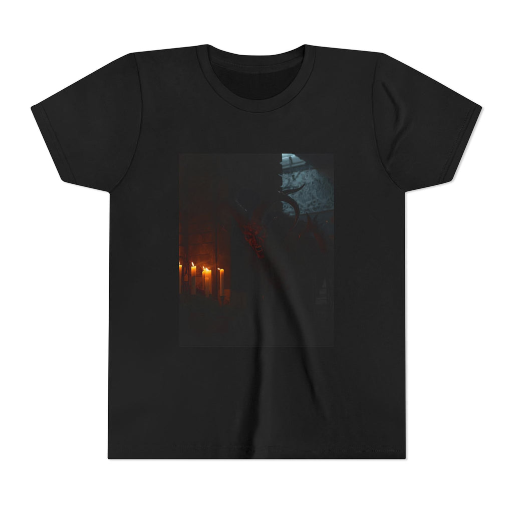 Spooky Halloween Pumpkin Shadow Youth Short Sleeve Tee