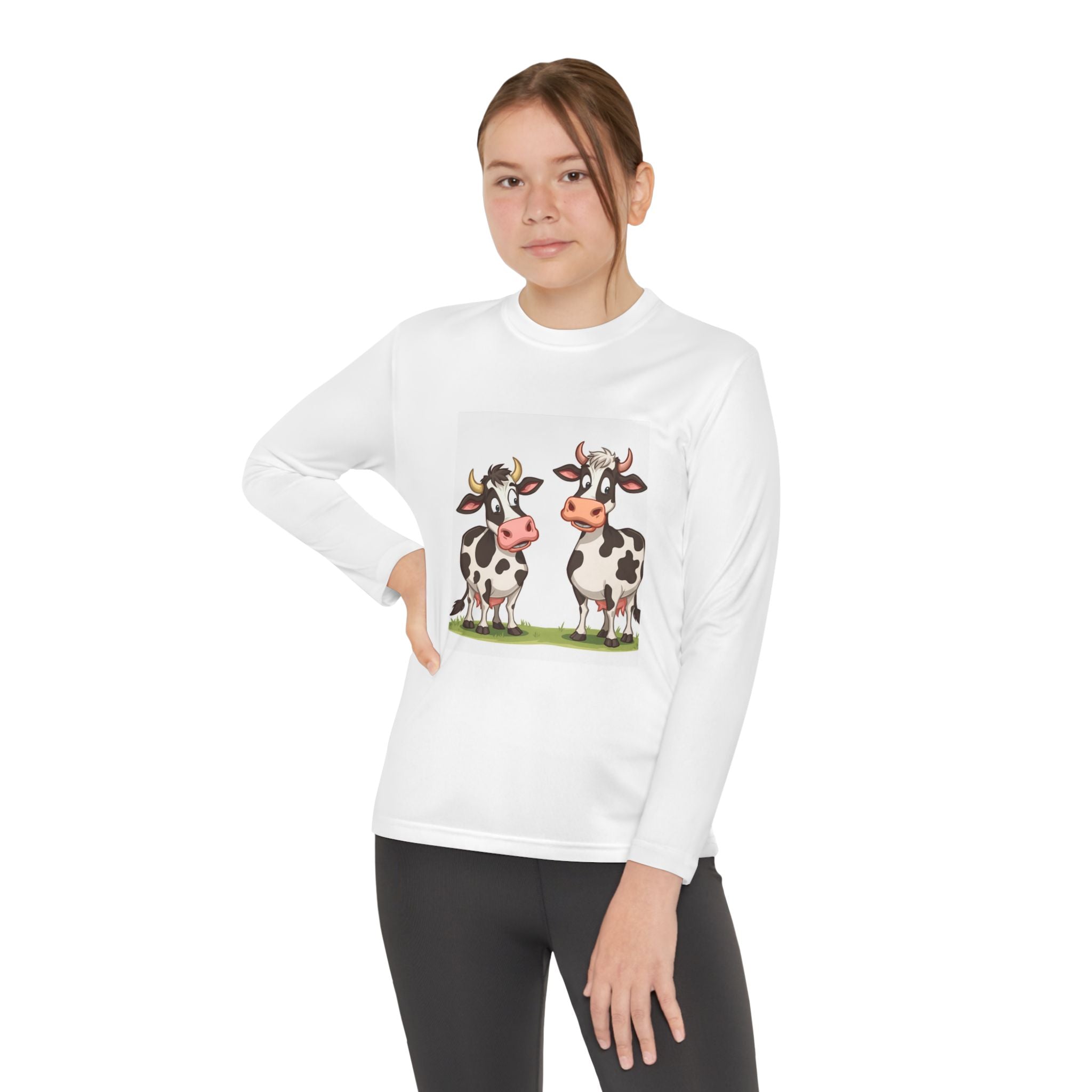 Cute Cows Youth Long Sleeve Competitor Tee