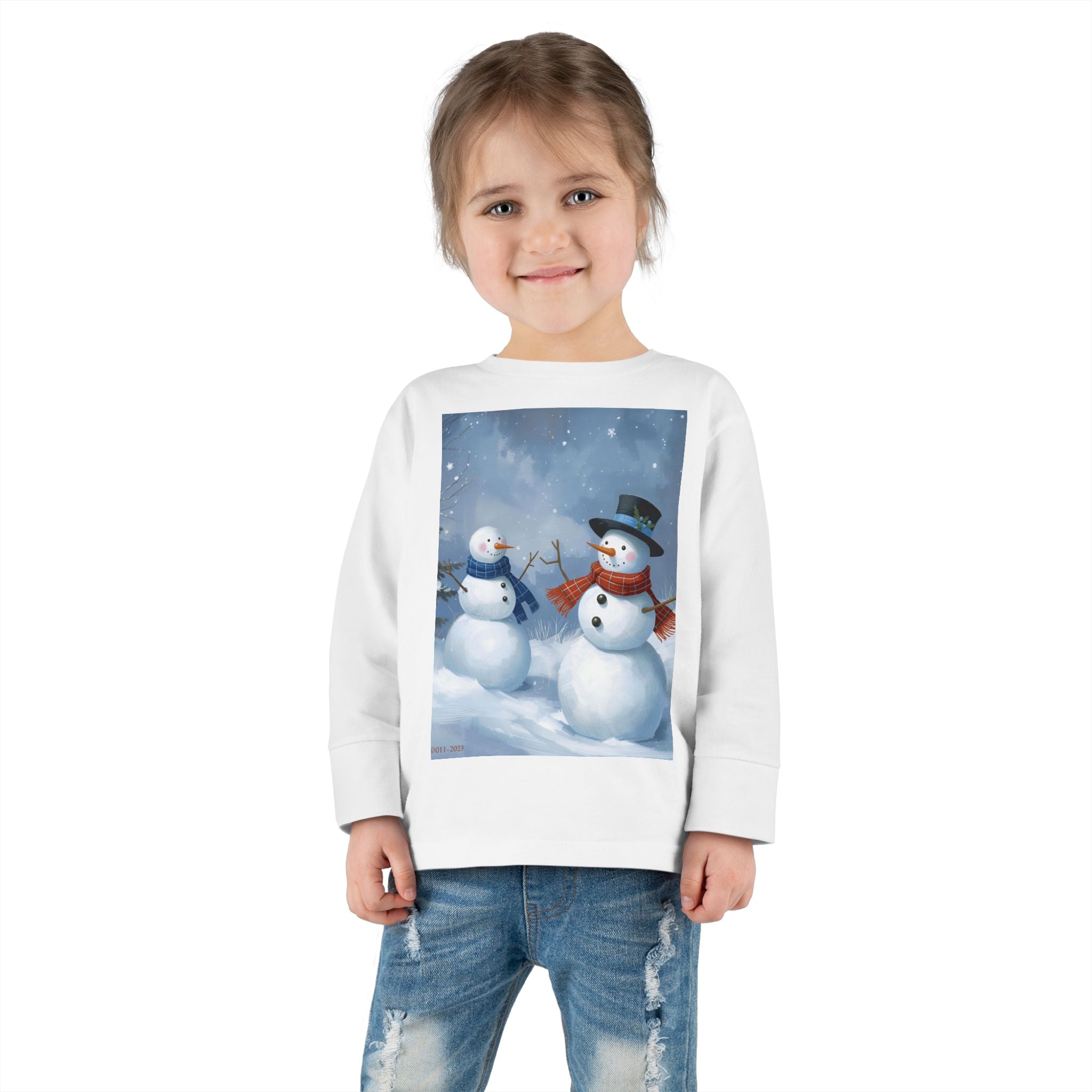 Christmas Snowman Family Toddler Long Sleeve Tee