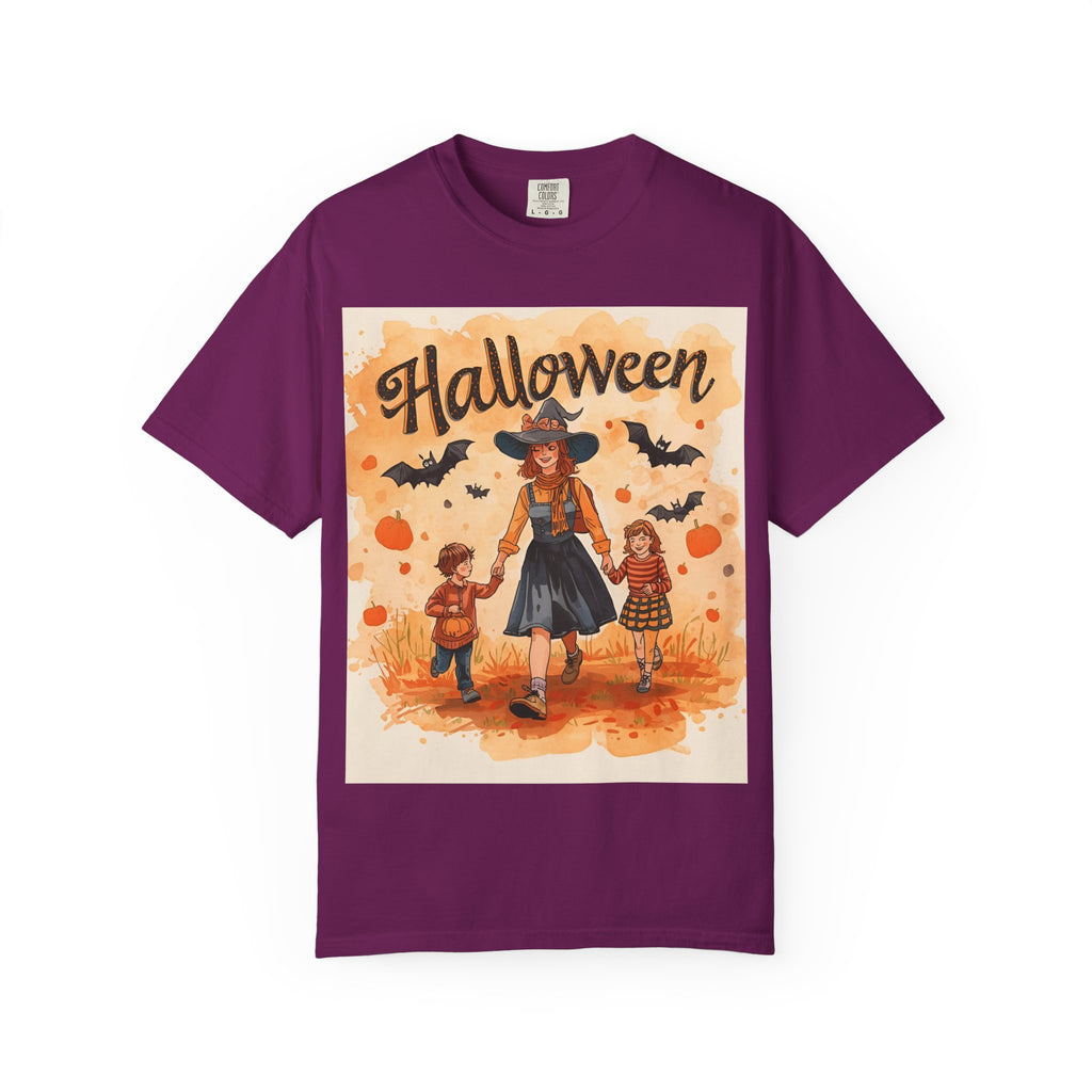 Halloween Themed Mom And Children Unisex T-shirt, Spooky Family Shirt, Fall Apparel, Halloween Costume Tee, Handcrafted Halloween Gift