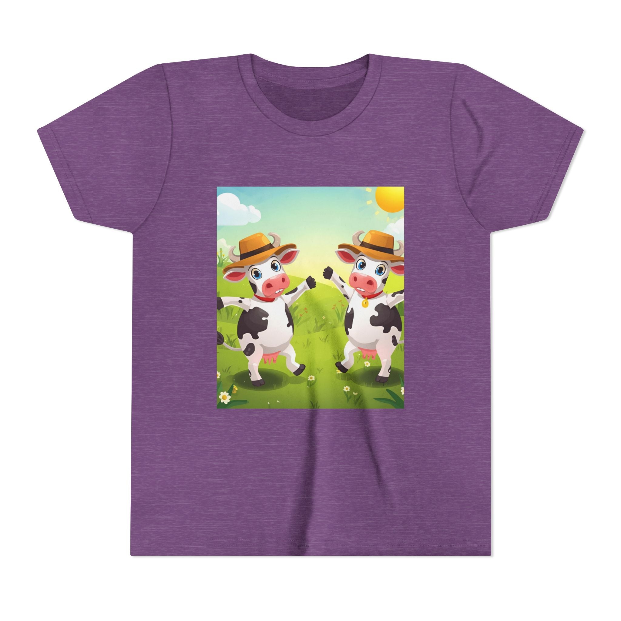 Cute Cow Fun Farm Youth Short Sleeve Tee