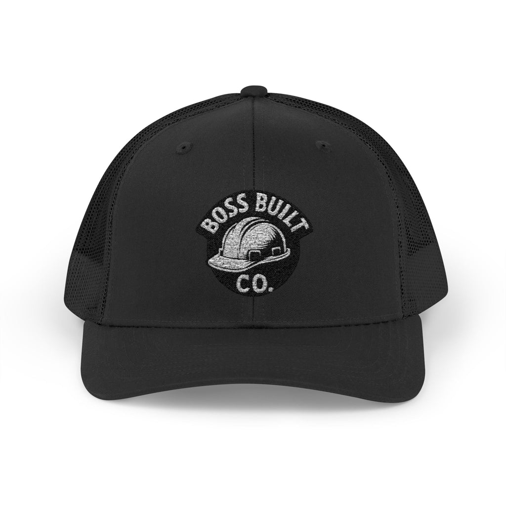 Boss Built Co. Mesh Trucker Cap — Vintage Hard Hat Logo Snapback