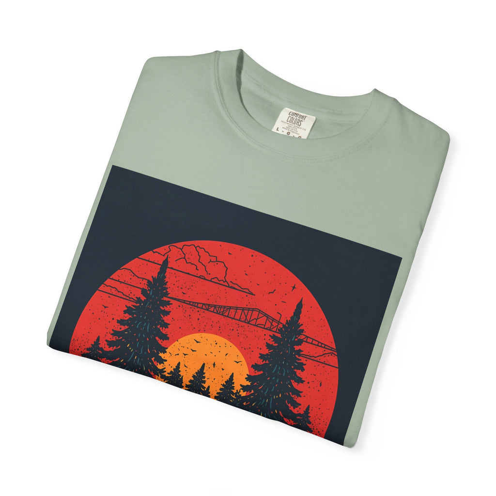 Sunset Forest Unisex Tee, Outdoor Adventure Shirt, Nature Lover Gift, Casual Stylish Top, Fall Fashion T-shirt
