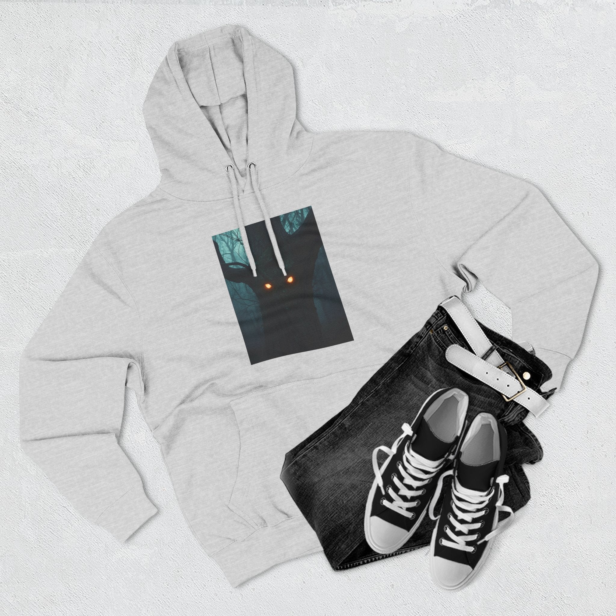 Chilling Nighttime Hoodie, Cozy Fleece Sweatshirt, Outdoor Adventure Attire, Perfect for Bonfire Nights, Gifts for Nature Lovers