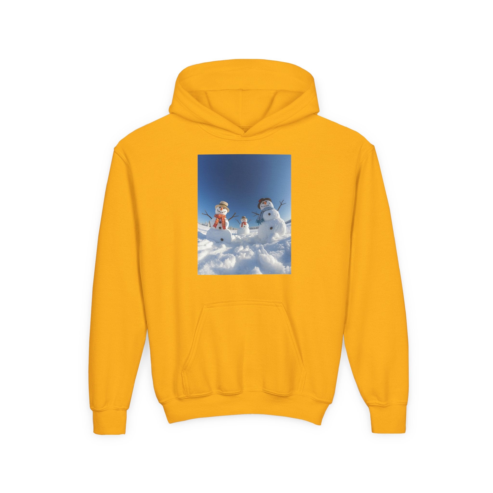 Festive Christmas Snowman Winter Magic Youth Hoodie with Snowman Design, Cozy Kids Sweatshirt, Holiday Gift, Winter Apparel, Cute Kids Clothing, Snow Lovers Hoodie