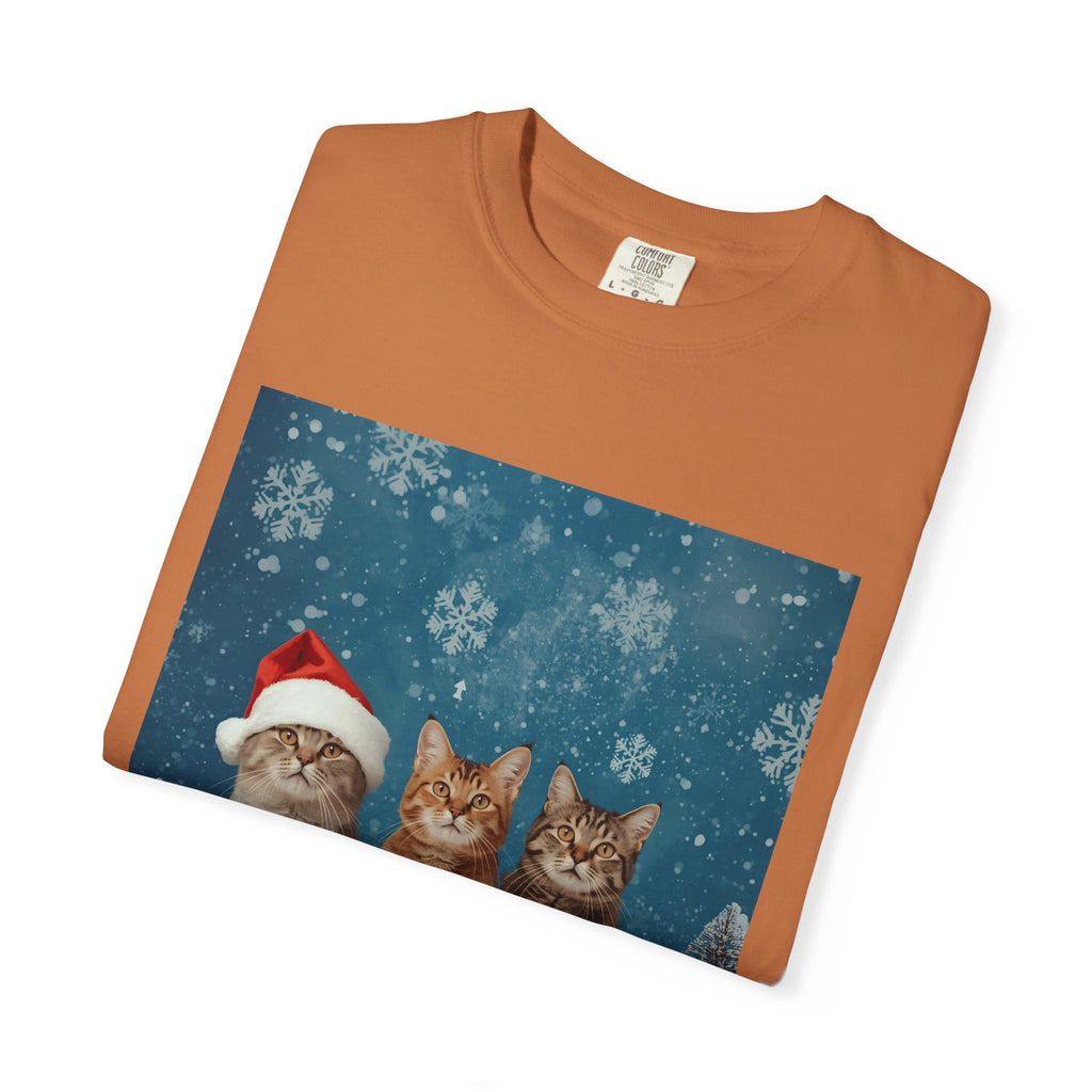Cute Christmas Festive Cat Christmas T-Shirt, Holiday Shirt, Gift for Cat Lovers, Winter Apparel, Unisex Tee