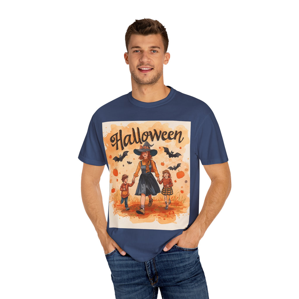 Halloween Themed Mom And Children Unisex T-shirt, Spooky Family Shirt, Fall Apparel, Halloween Costume Tee, Handcrafted Halloween Gift