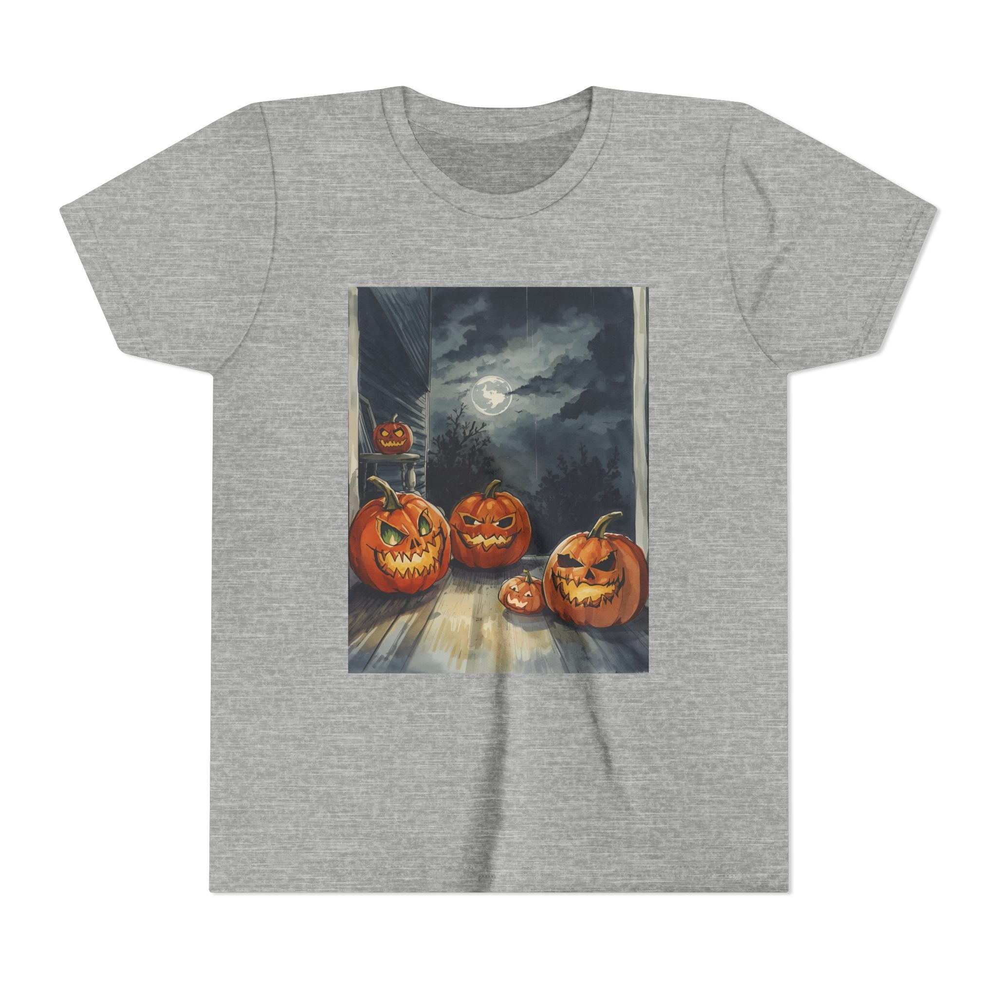 Halloween Pumpkin Scary Youth Short Sleeve Tee