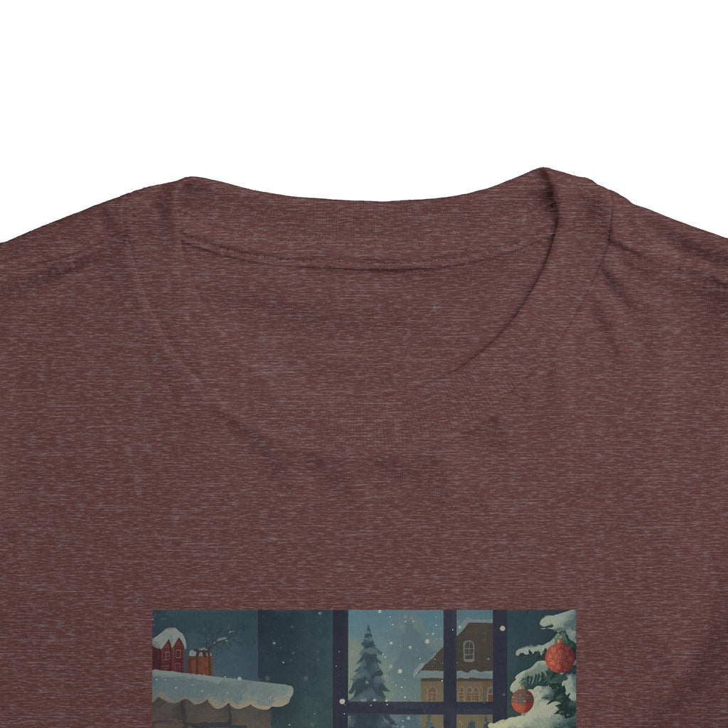 Cute Cat Christmas Festive Toddler Short Sleeve Tee