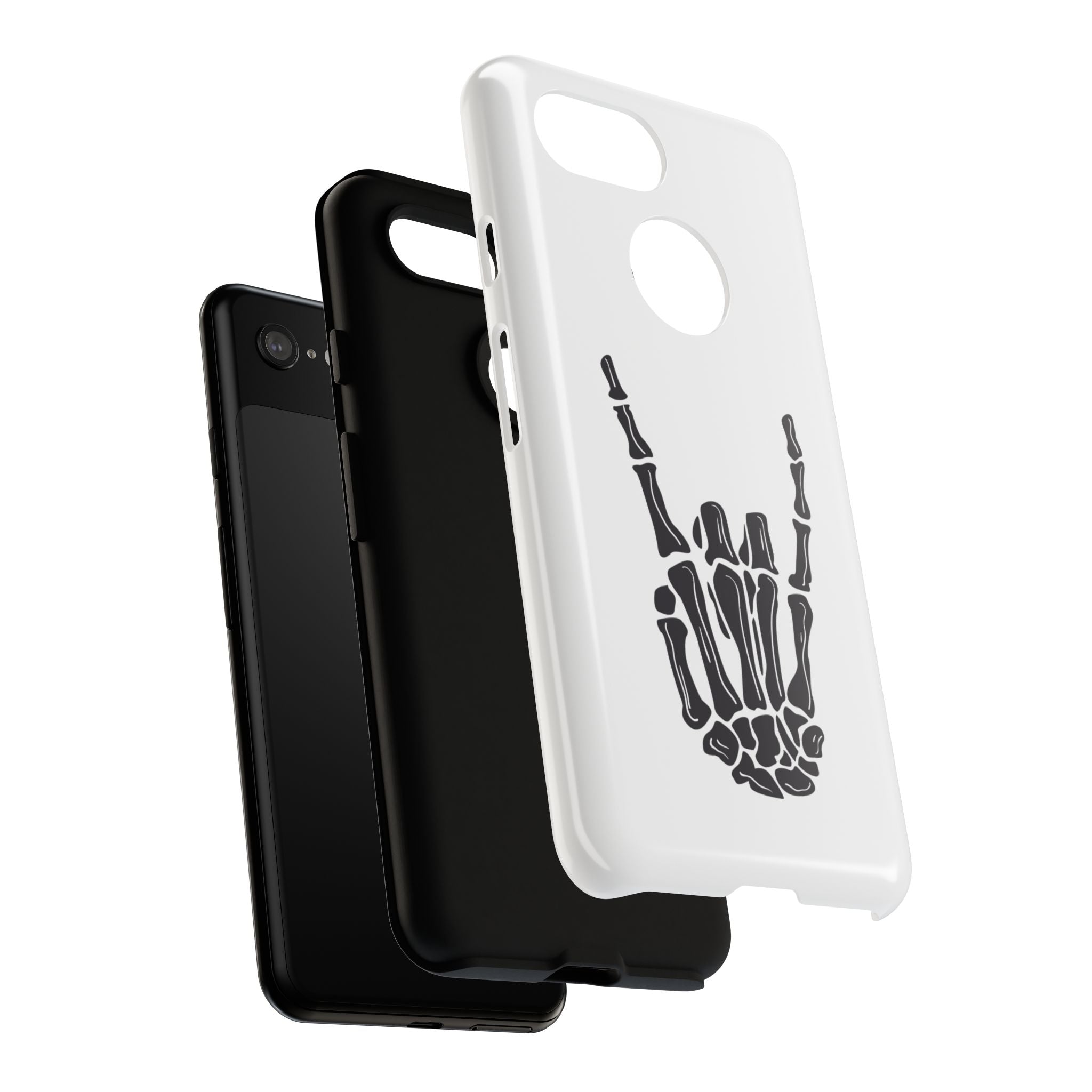 Rock On Skeleton Phone Case, Edgy Phone Cover, Tough Cases for Music Lovers, Halloween Accessories, Gifts for Him