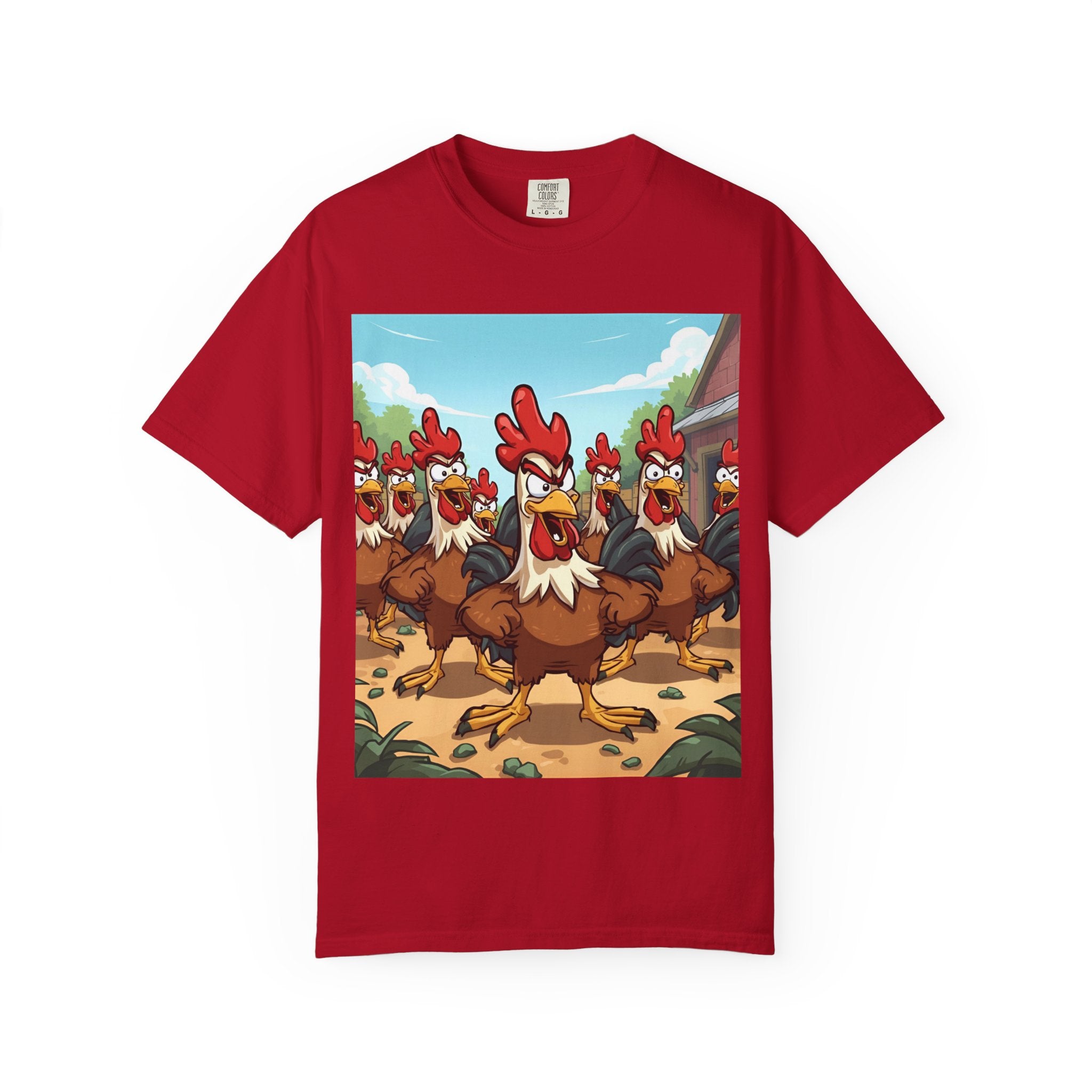 Funny Chicken Graphic Tee, Animated Rooster Shirt, Quirky Farm Animal Apparel, Gift for Chicken Lovers, Casual Wear for All