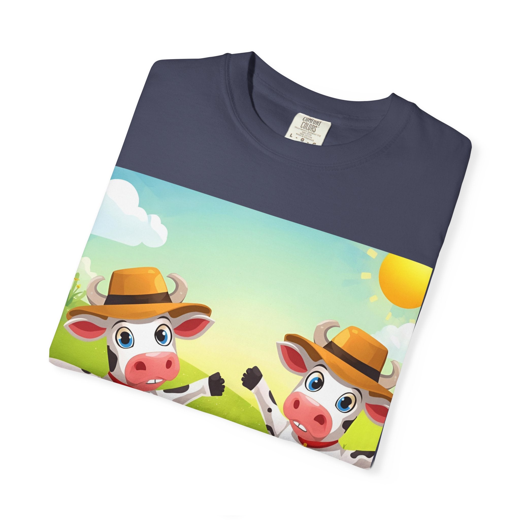 Cute Cow Fun Farm Unisex Garment-Dyed T-shirt