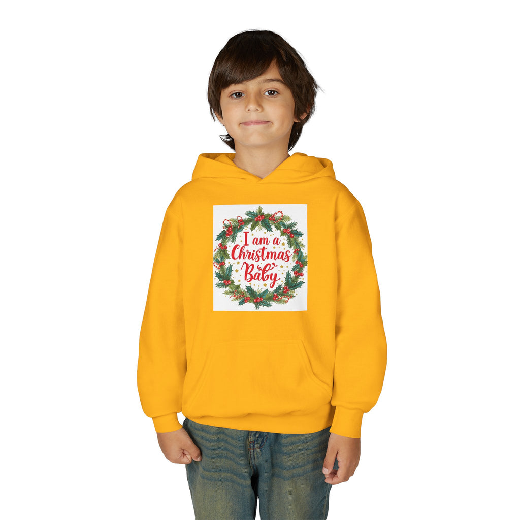 I Am A Christmas Baby Youth Heavy Blend Hooded Sweatshirt