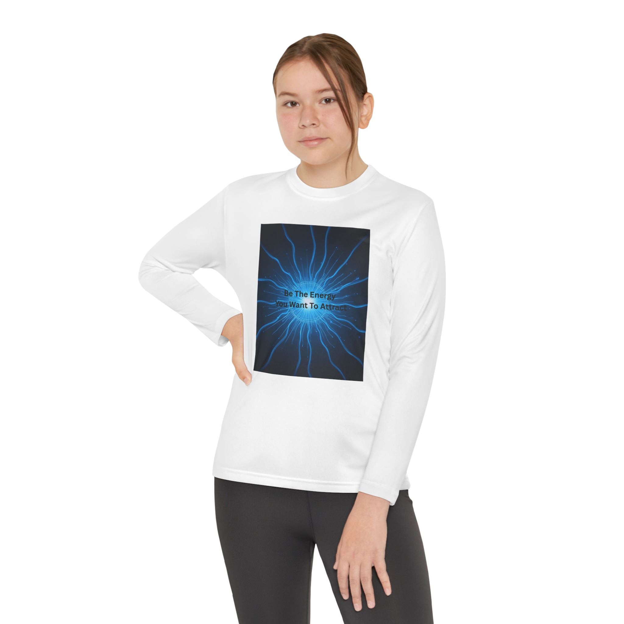Be The Energy You Want To Attract Youth Long Sleeve Competitor Tee